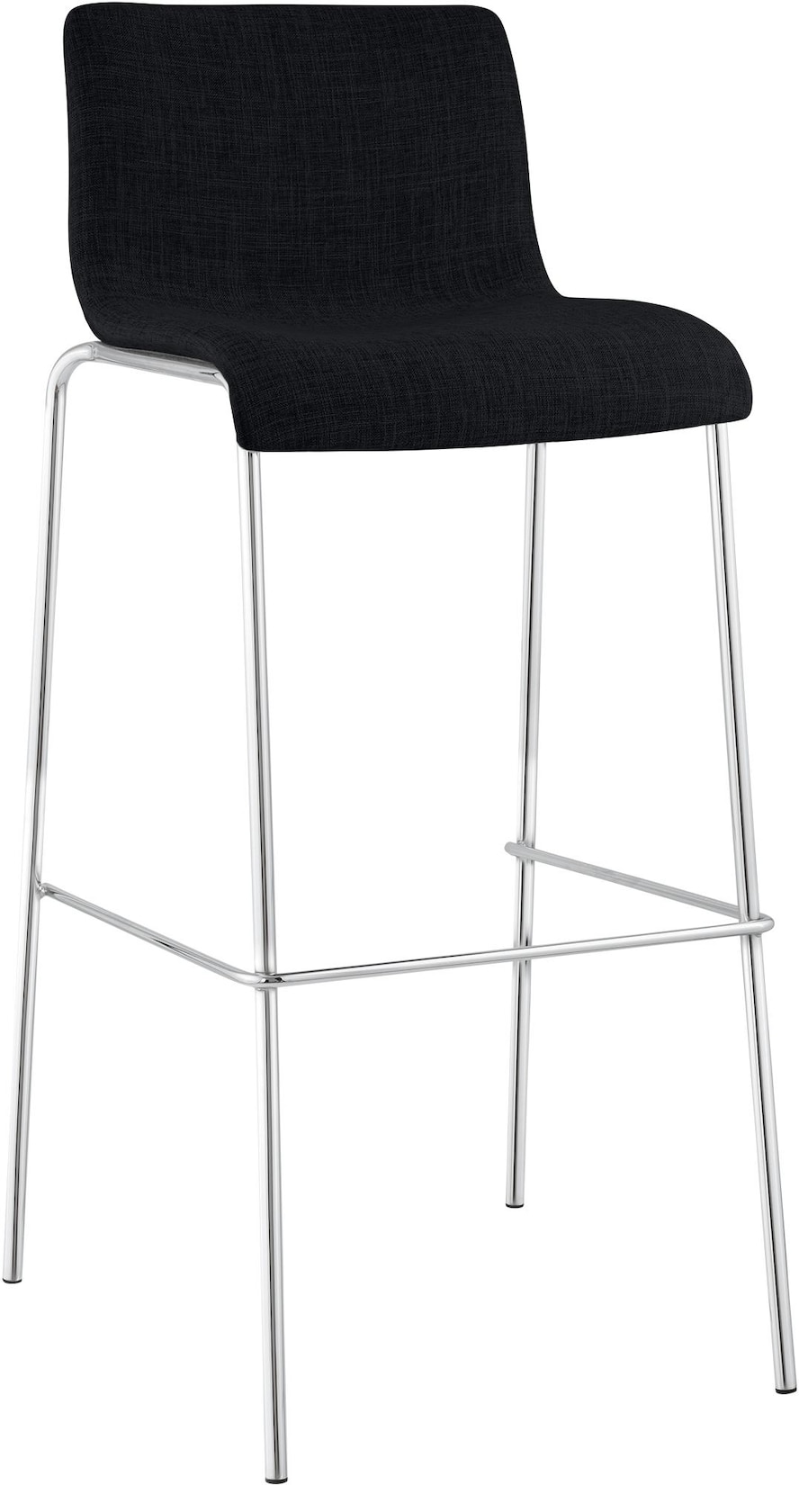 CLP Barhocker Hoover Stoff 4-Fuß Gestell Chrom Farbe: schwarz, Gestell Farbe: chrom