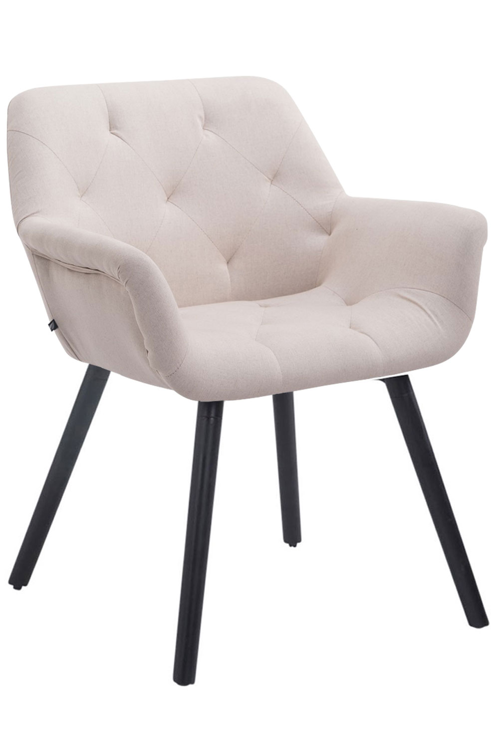 CLP Esszimmerstuhl Cassidy Mit Stoffbezug Und Sesself&ouml;rmigem Gepolstertem Sitz I Retrostuhl Mit Armlehne Und 45 CM Sitzh&ouml;he 