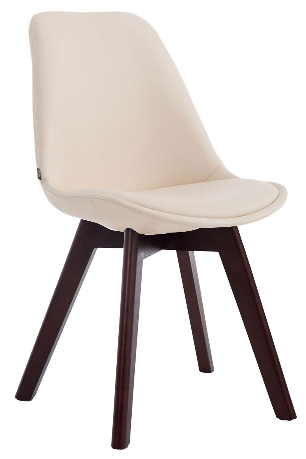 CLP Stuhl Manado Kunstleder Walnuss Farbe: creme, Gestell Farbe: walnuss
