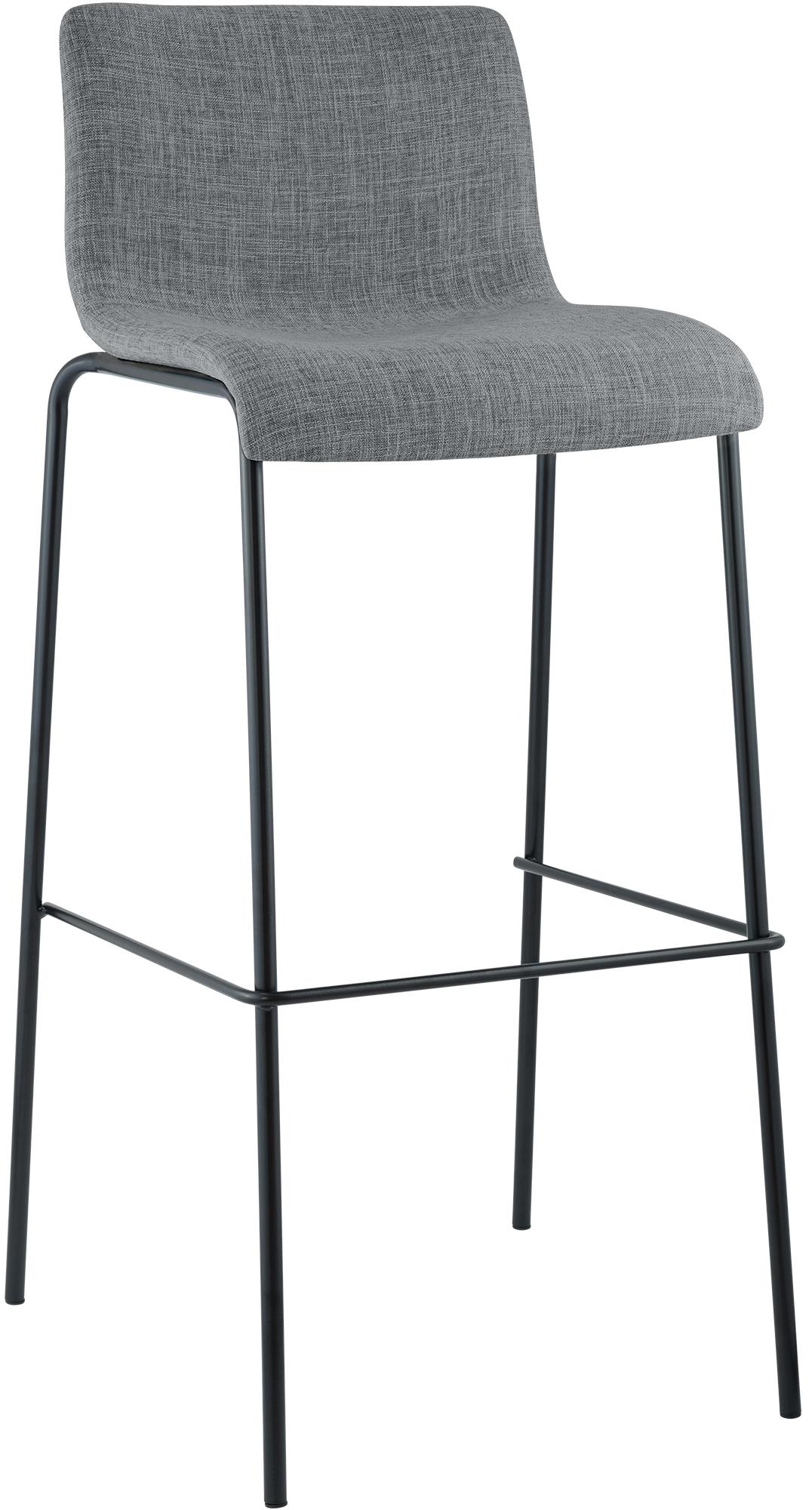 CLP Barhocker mit Lehne Hover, Barstuhl stapelbar mit Stoffbezug, Stapelstuhl Metallgestell bis 150 kg belastbar 