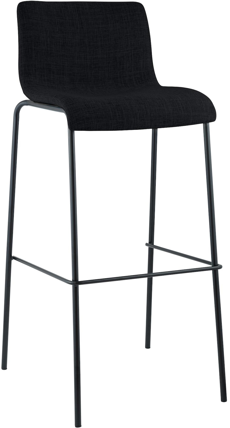 CLP Barhocker Hoover Stoff 4-Fuß Gestell schwarz Farbe: schwarz, Gestell Farbe: schwarz