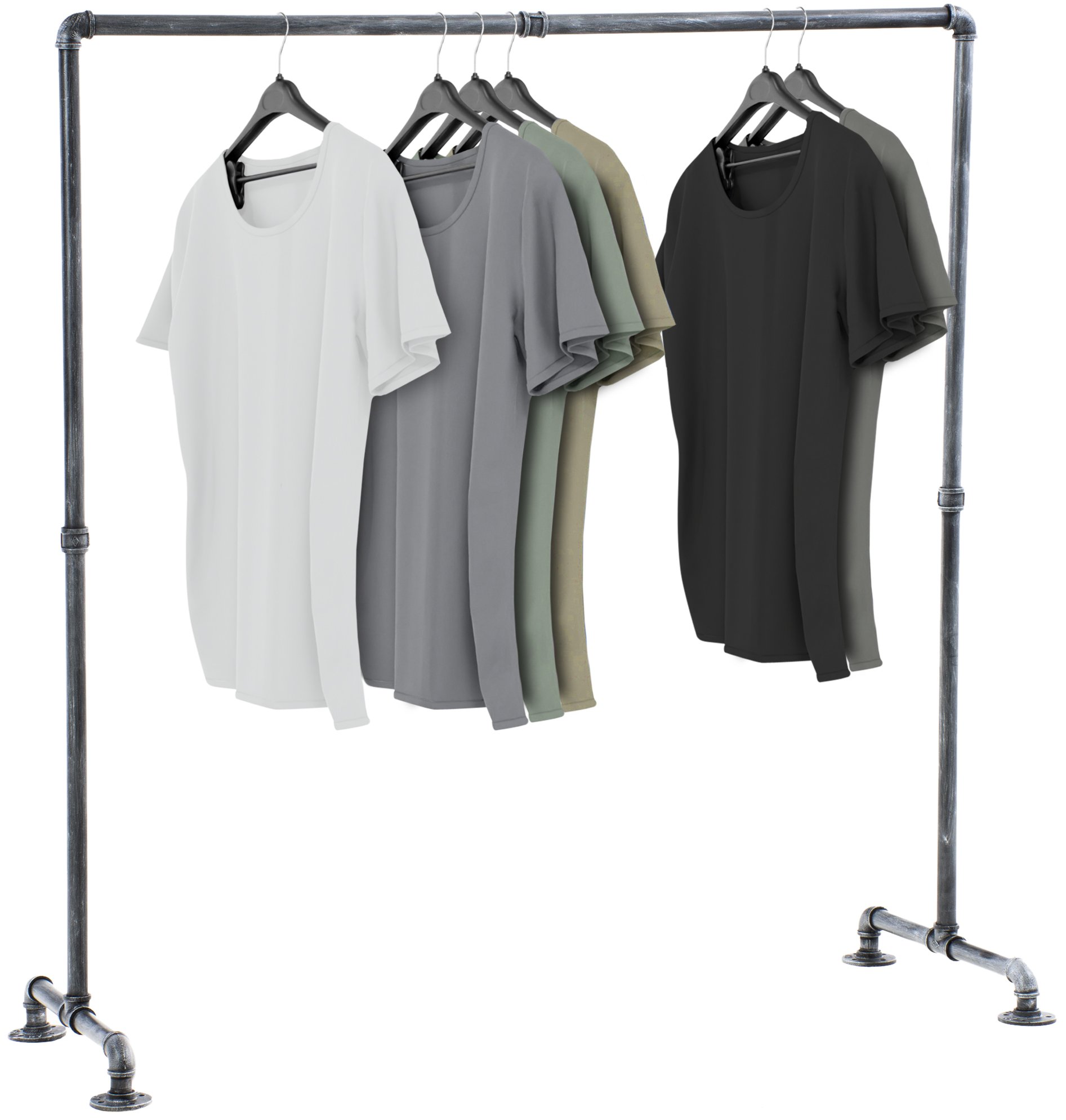 CLP Kleiderst&auml;nder JERSEY aus Metall im angesagten Industrial Design | H&ouml;he ca. 150 cm | Breite 120-150 cm 