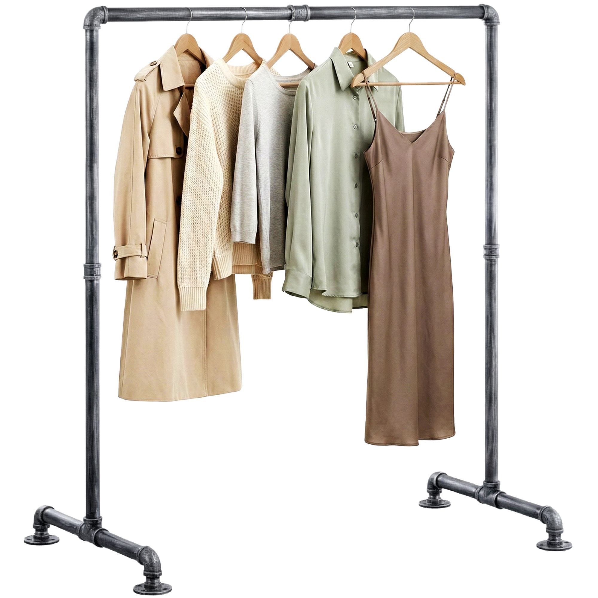 CLP Kleiderst&auml;nder stabil Jersey, freistehend breitenverstellbar, Kleiderstange aus Metall im Industrial Design, Garderobenst&auml;nder 