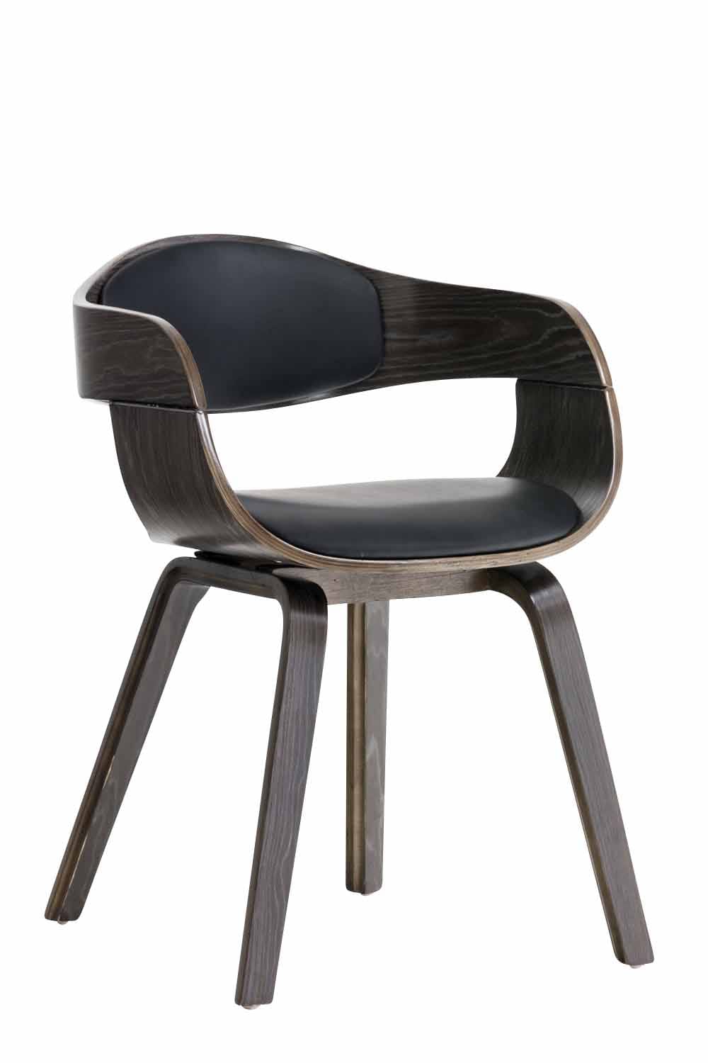 CLP Esszimmerstuhl ergonomisch Kingston, gepolsterte umlaufender R&uuml;ckenlehne, Kunstlederbezug & Holzgestell, belastbar bis 150 kg 