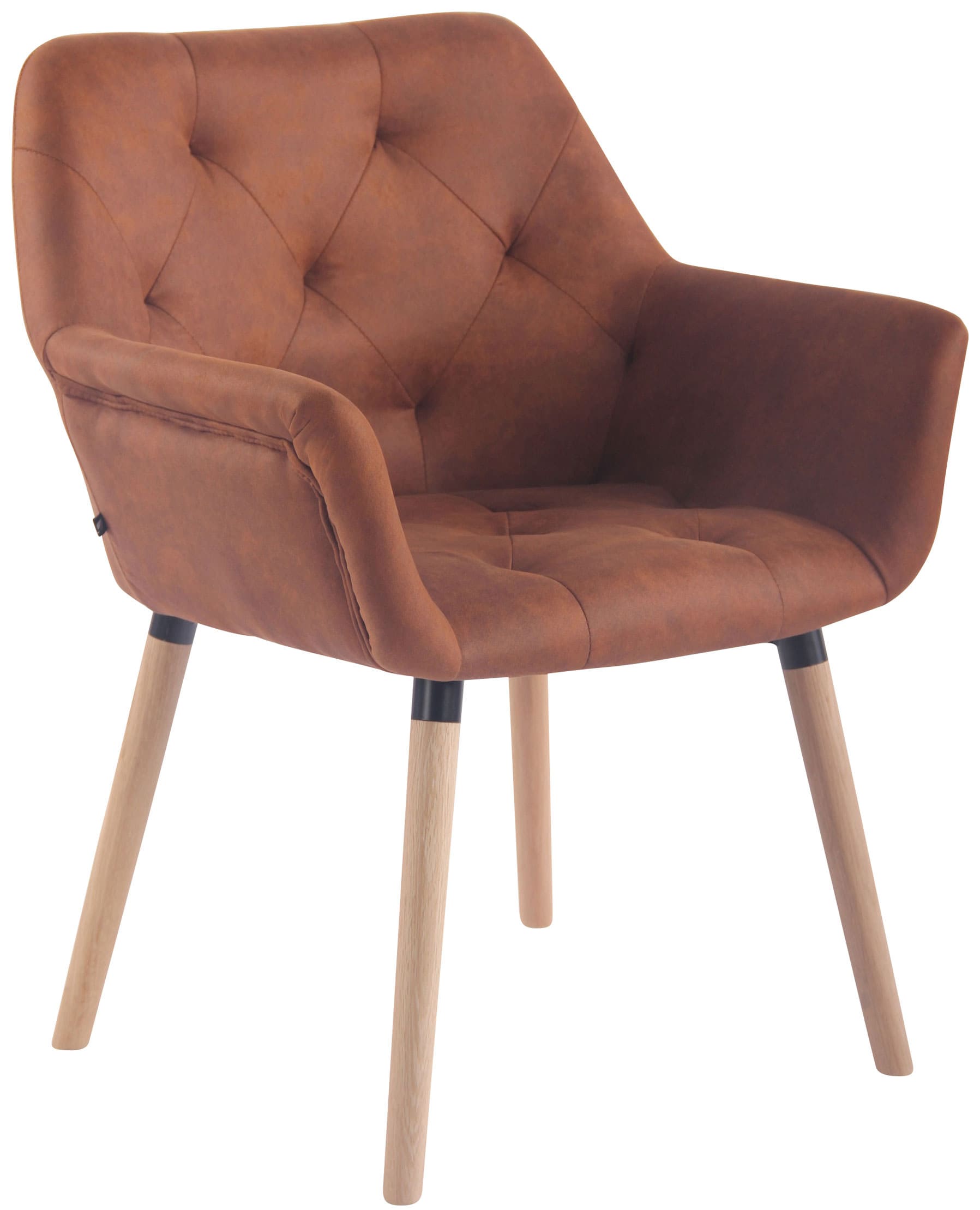 CLP Esszimmerstuhl Cassidy Mit Kunstlederbezug Und Gepolstertem Sitz I Retrostuhl Mit Armlehne Und Einer Sitzh&ouml;he Von 46cm 