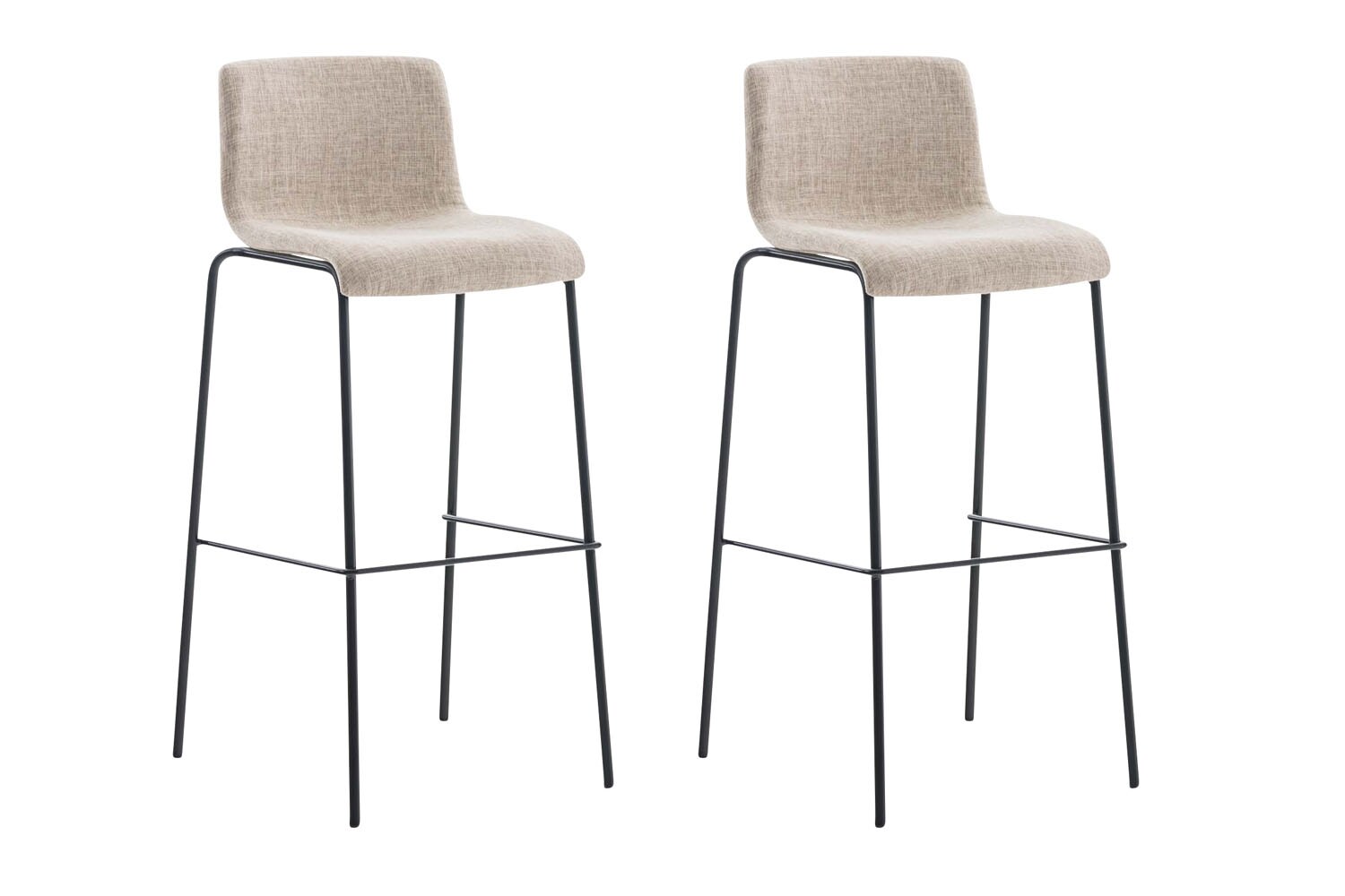CLP Barhocker 2er Set mit Lehnen Hover, Barst&uuml;hle stapelbar mit Stoffbez&uuml;ge, Stapelst&uuml;hle Metallgestelle bis 150 kg belastbar 