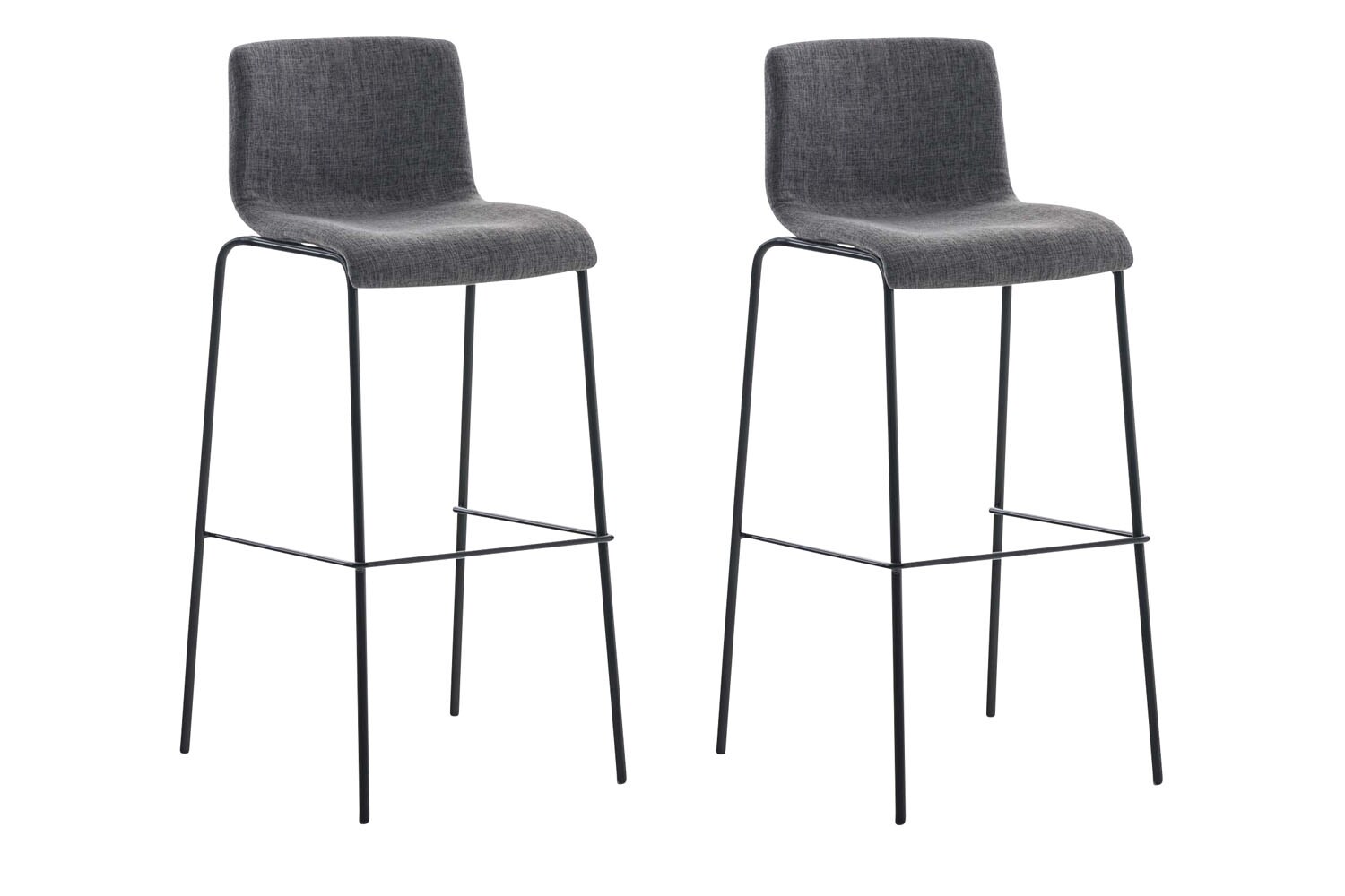 CLP Barhocker 2er Set mit Lehnen Hover, Barst&uuml;hle stapelbar mit Stoffbez&uuml;ge, Stapelst&uuml;hle Metallgestelle bis 150 kg belastbar 
