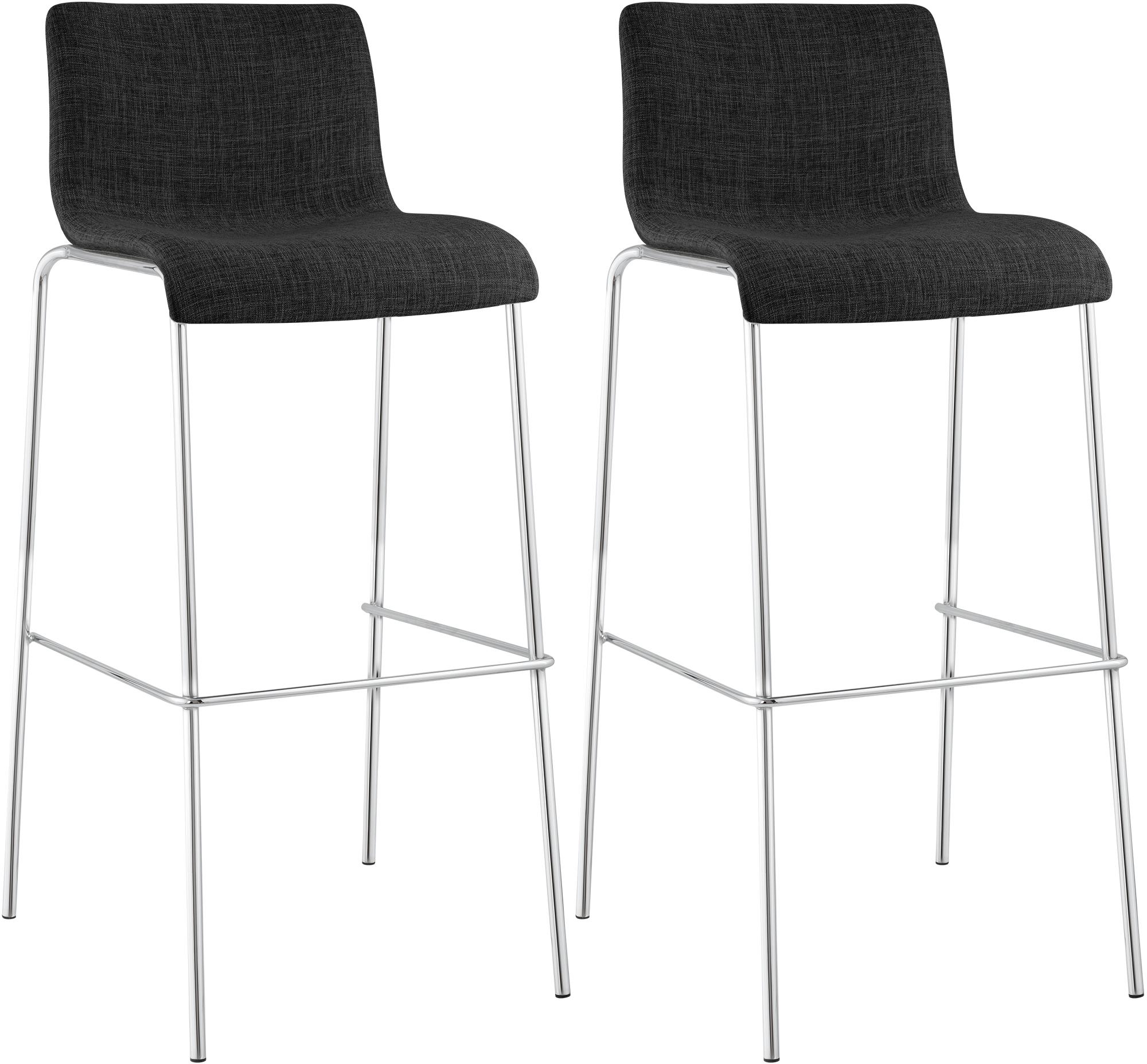 CLP Barhocker 2er Set mit Lehnen Hover, Barst&uuml;hle stapelbar mit Stoffbez&uuml;ge, Stapelst&uuml;hle Metallgestelle bis 150 kg belastbar 