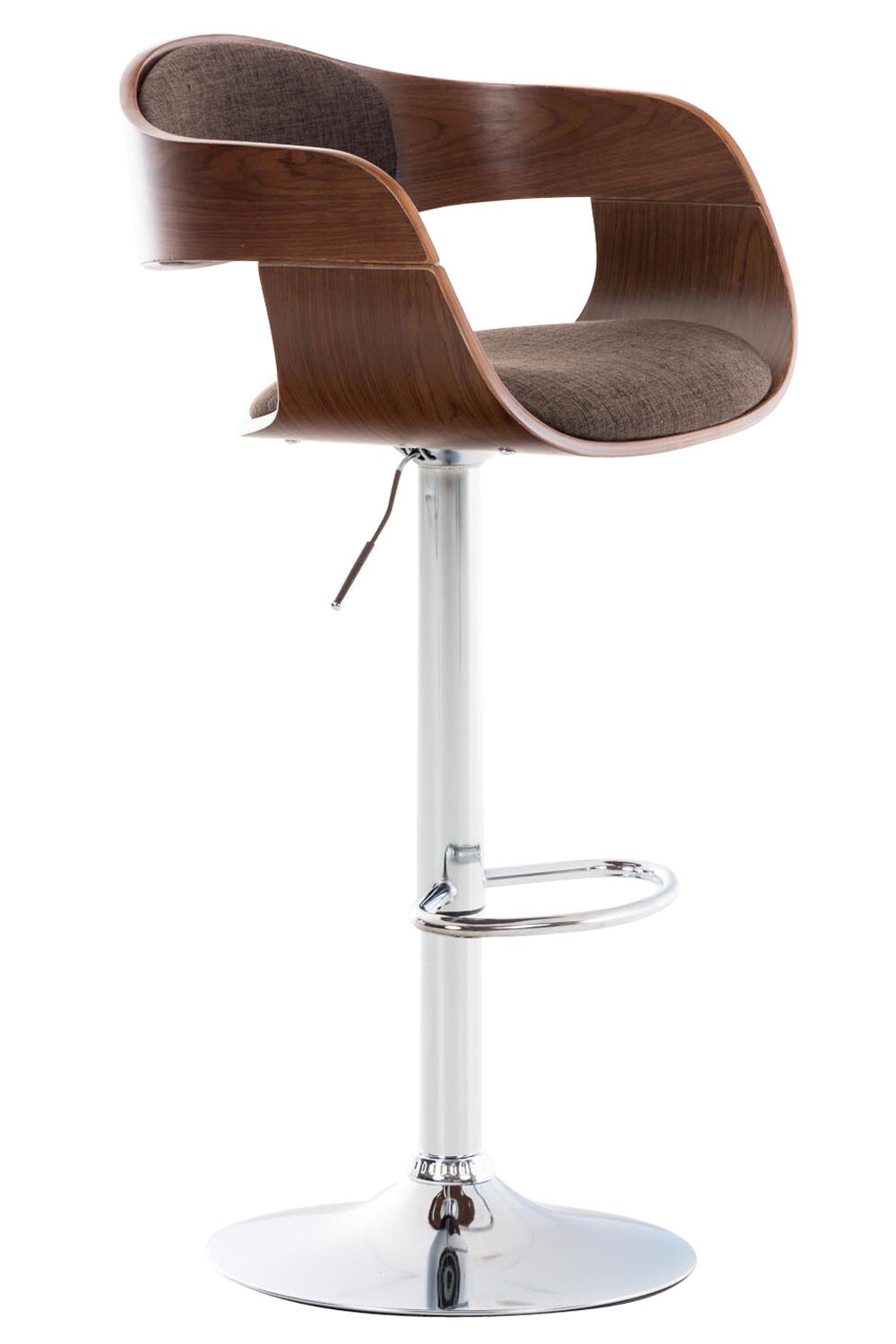 CLP Barhocker KINGSTON mit Stoffbezug und hochwertiger Polsterung I H&ouml;henverstellbarer Barstuhl mit robustem Metallgestell 