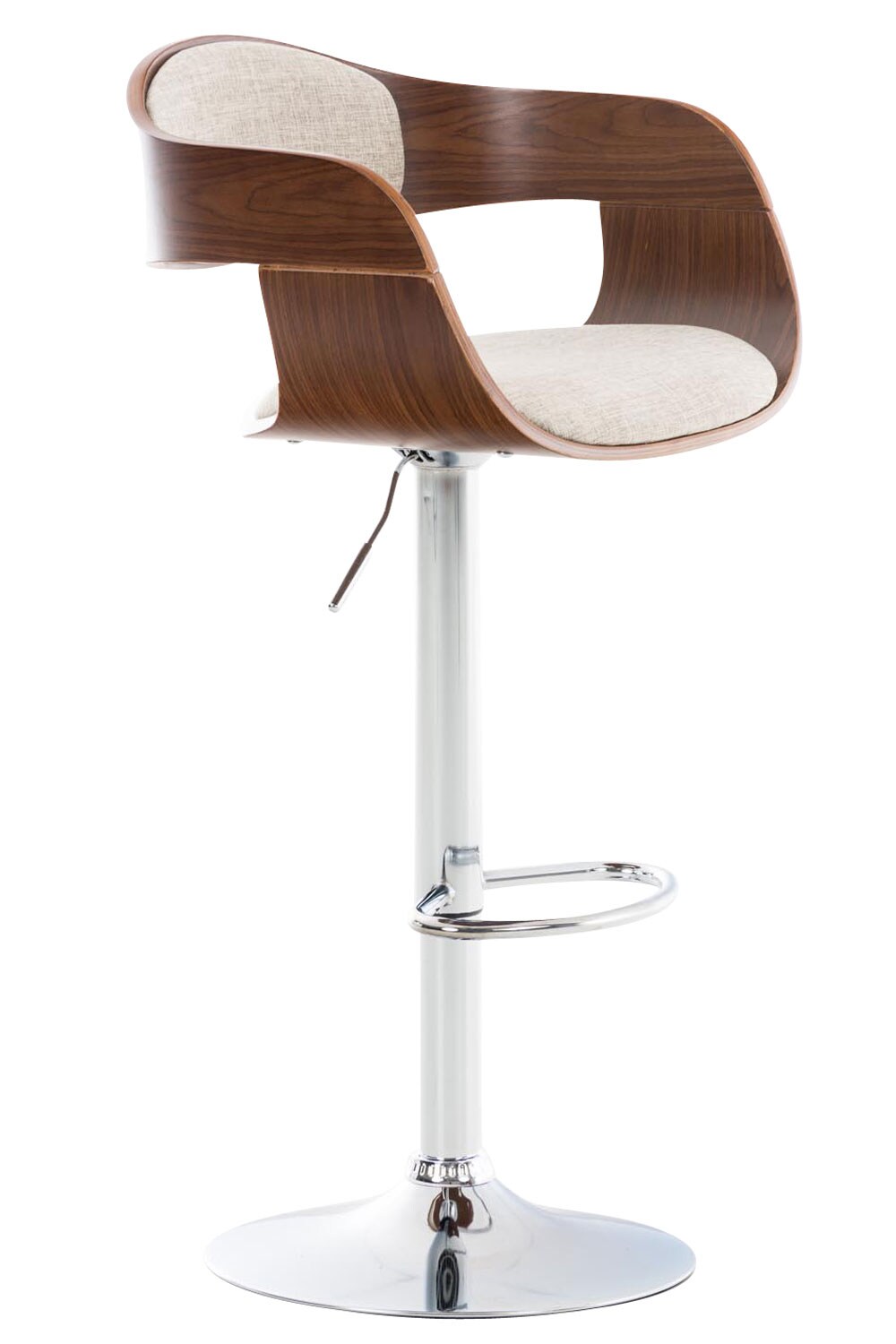 CLP Barhocker Kingston C Stoff Farbe: walnuss/creme