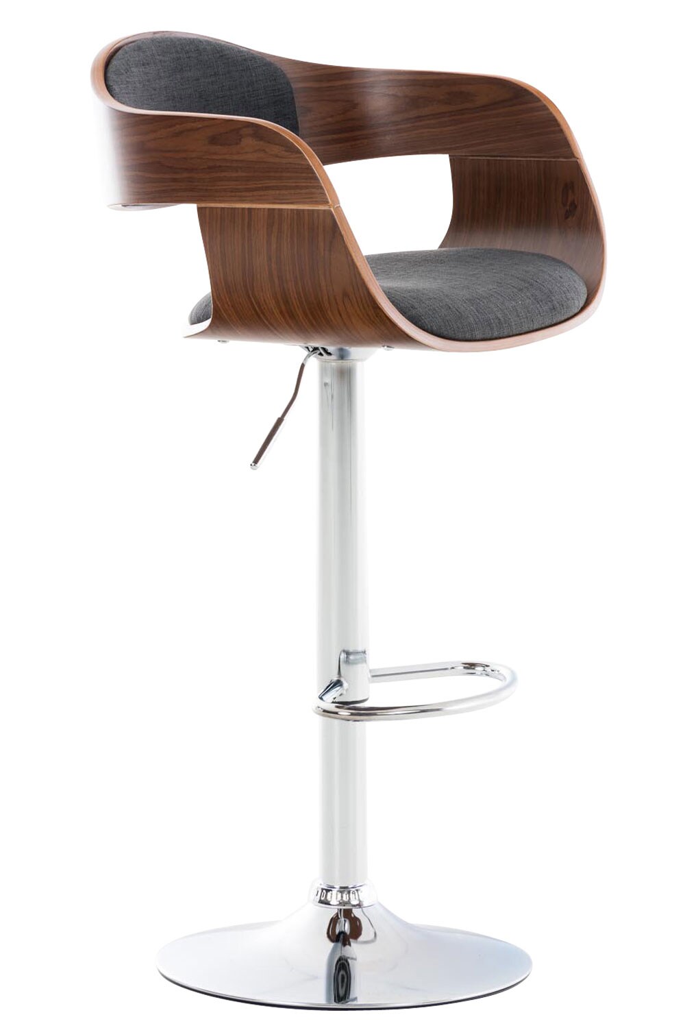 CLP Barhocker KINGSTON mit Stoffbezug und hochwertiger Polsterung I H&ouml;henverstellbarer Barstuhl mit robustem Metallgestell 