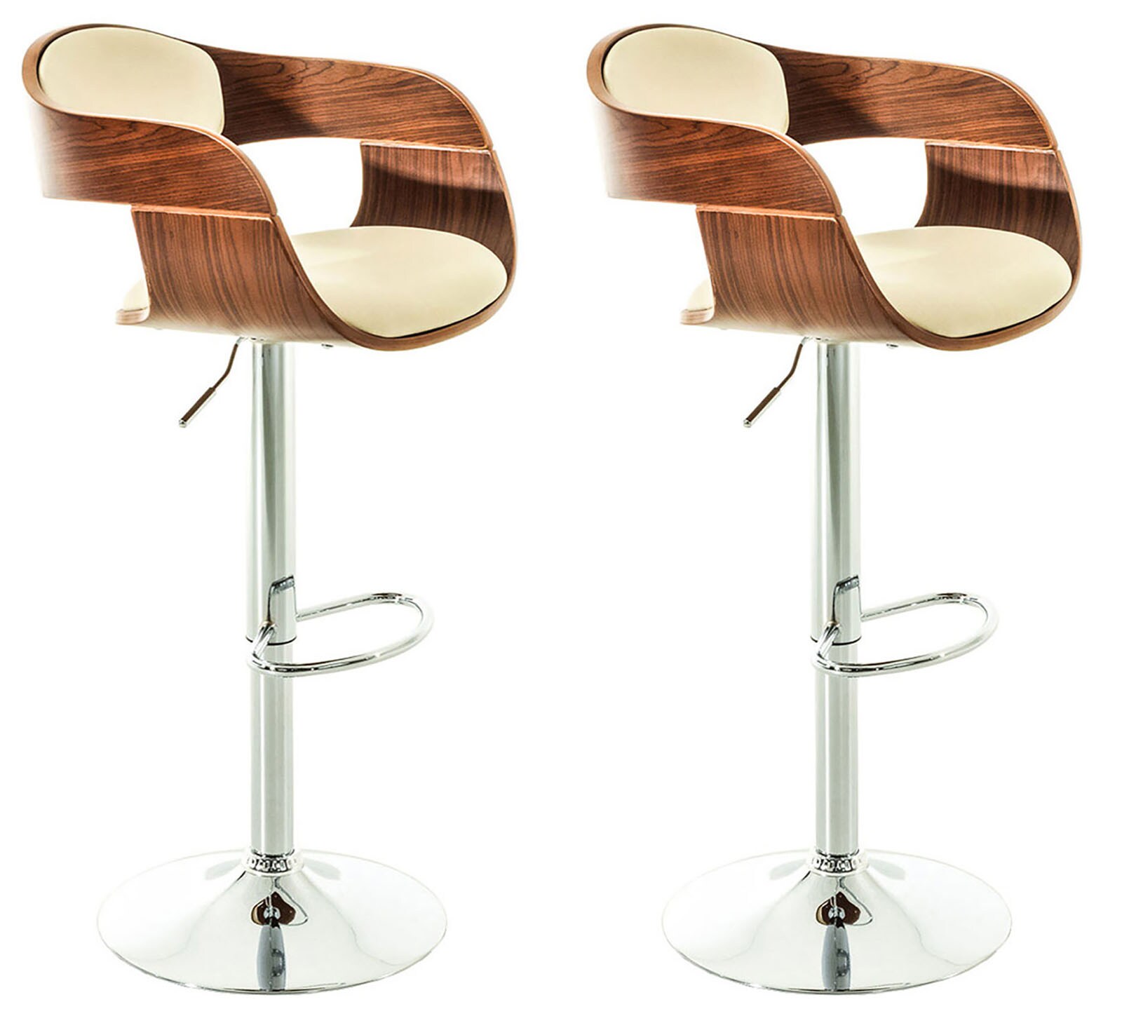 CLP 2er Set Barhocker Kingston Mit Kunstlederbezug I Höhenverstellbarer Barstuhl Mit Robustem Metallgestell