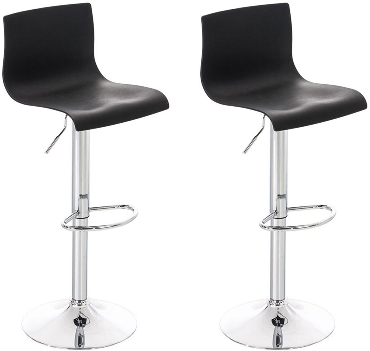 CLP 2er Set Barhocker Hoover Kunststoff chrom Farbe: schwarz