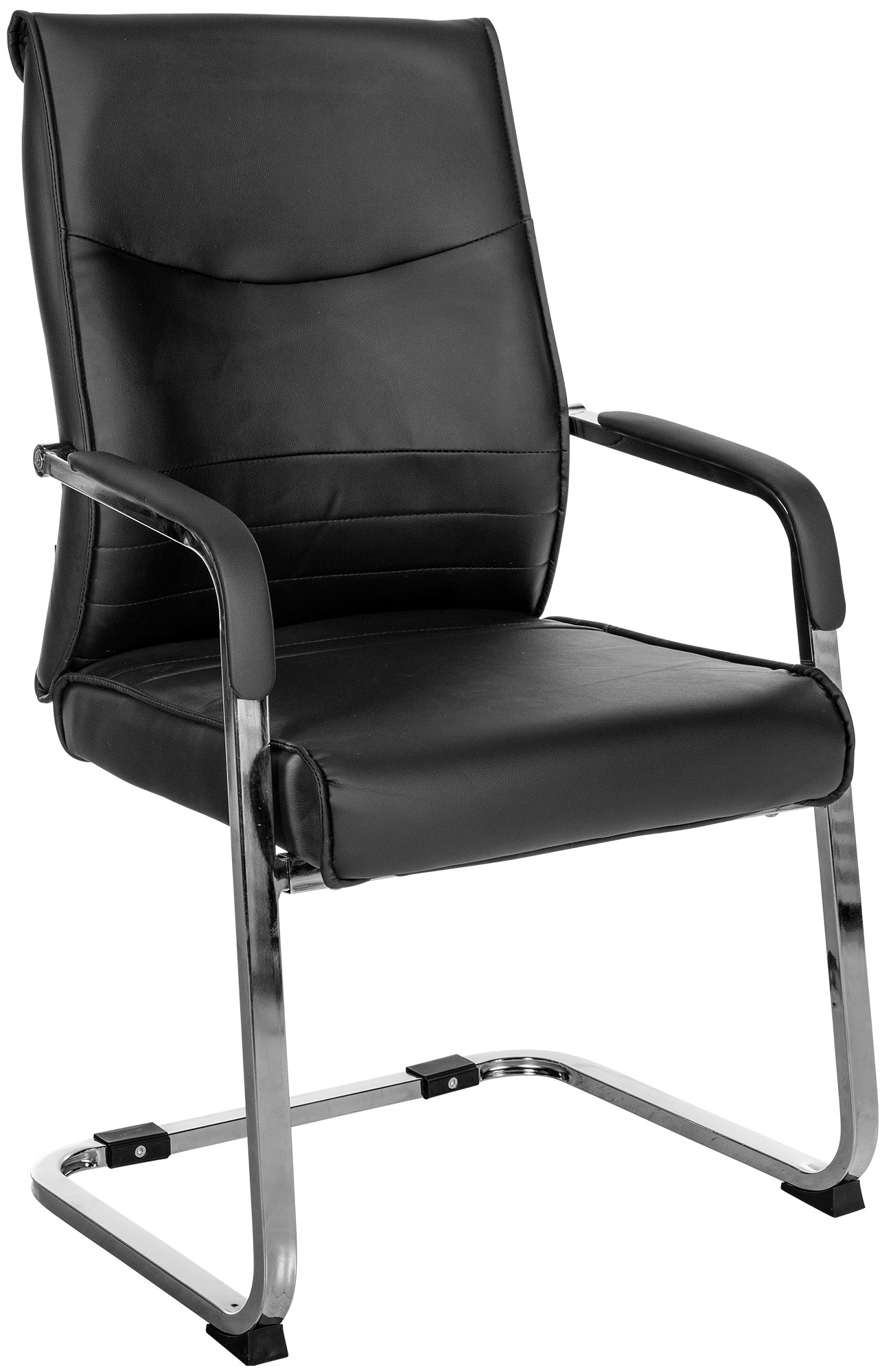 CLP Esszimmerstuhl Hobart, ergonomisch mit Armlehne, gepolstert Kunstleder, Metallgestell stabil, Besucher Konferenzstuhl modern 