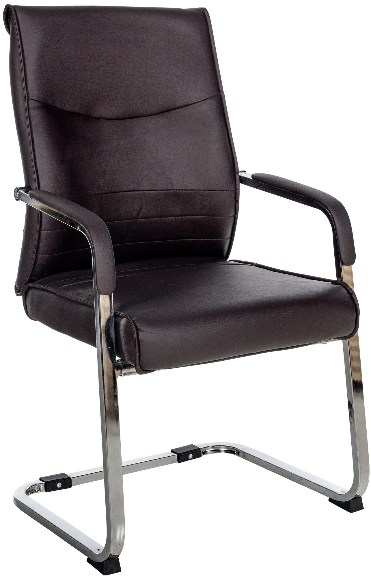 CLP Esszimmerstuhl Hobart, ergonomisch mit Armlehne, gepolstert Kunstleder, Metallgestell stabil, Besucher Konferenzstuhl modern 