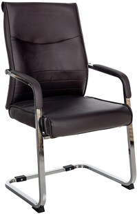 CLP Esszimmerstuhl Hobart, ergonomisch mit Armlehne, gepolstert Kunstleder, Metallgestell stabil, Besucher Konferenzstuhl modern 