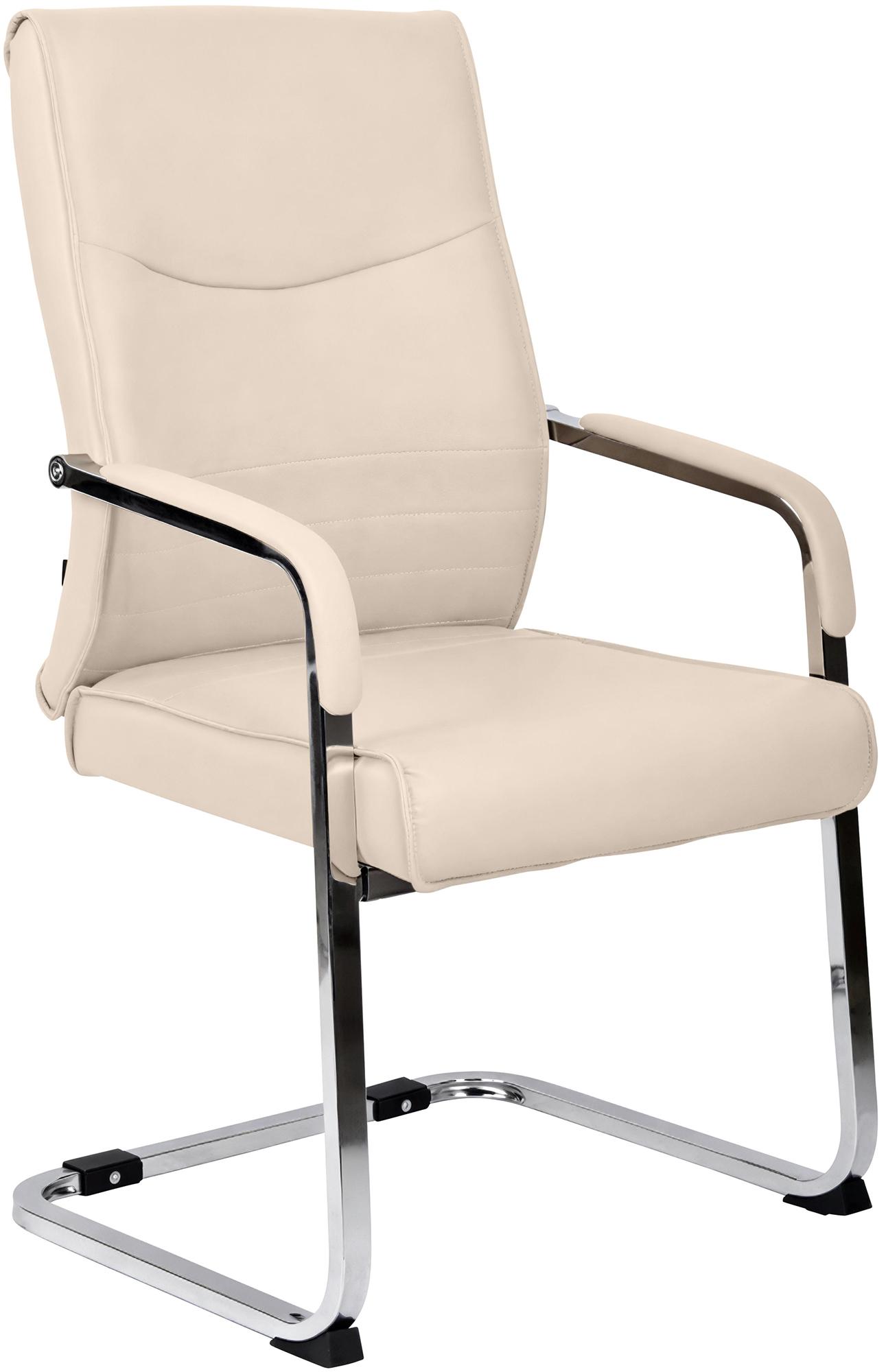 CLP Esszimmerstuhl Hobart, ergonomisch mit Armlehne, gepolstert Kunstleder, Metallgestell stabil, Besucher Konferenzstuhl modern 