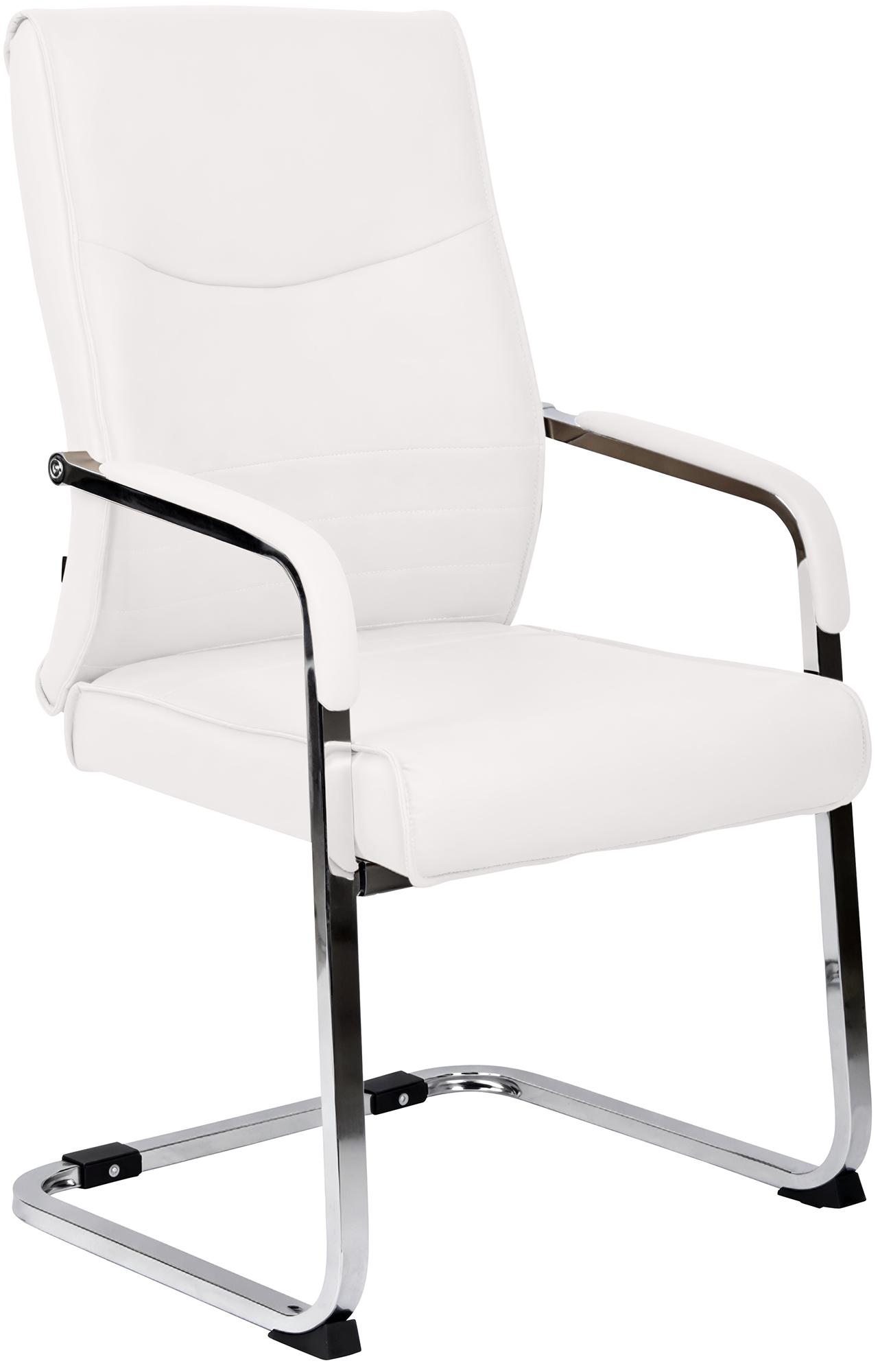 CLP Esszimmerstuhl Hobart, ergonomisch mit Armlehne, gepolstert Kunstleder, Metallgestell stabil, Besucher Konferenzstuhl modern 