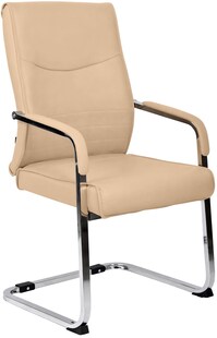 CLP Esszimmerstuhl Hobart, ergonomisch mit Armlehne, gepolstert Kunstleder, Metallgestell stabil, Besucher Konferenzstuhl modern 