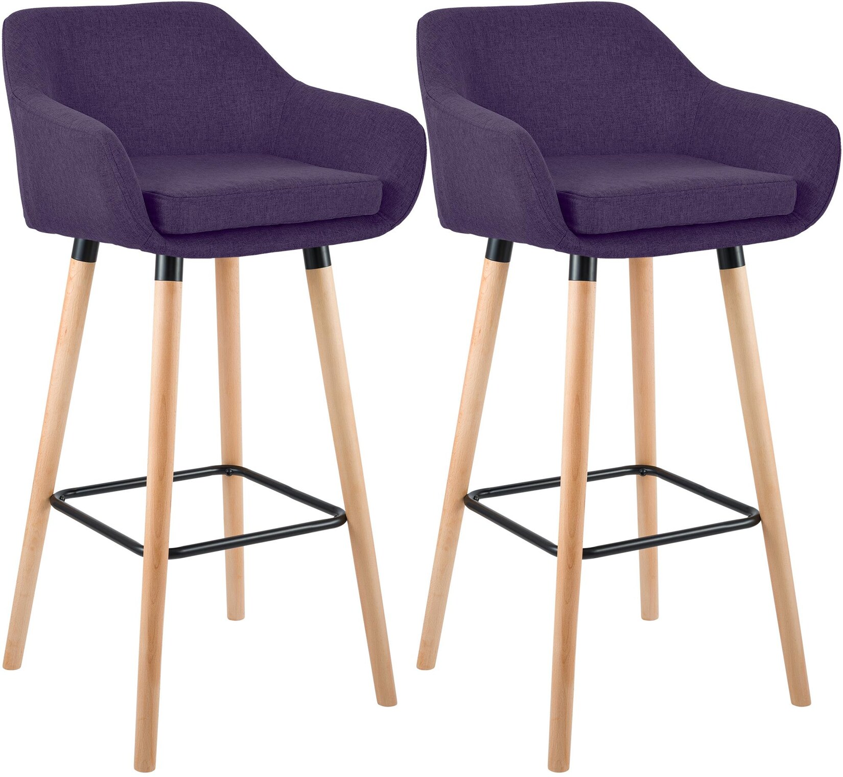 CLP 2er Set Barhocker Grant Stoff Farbe: lila