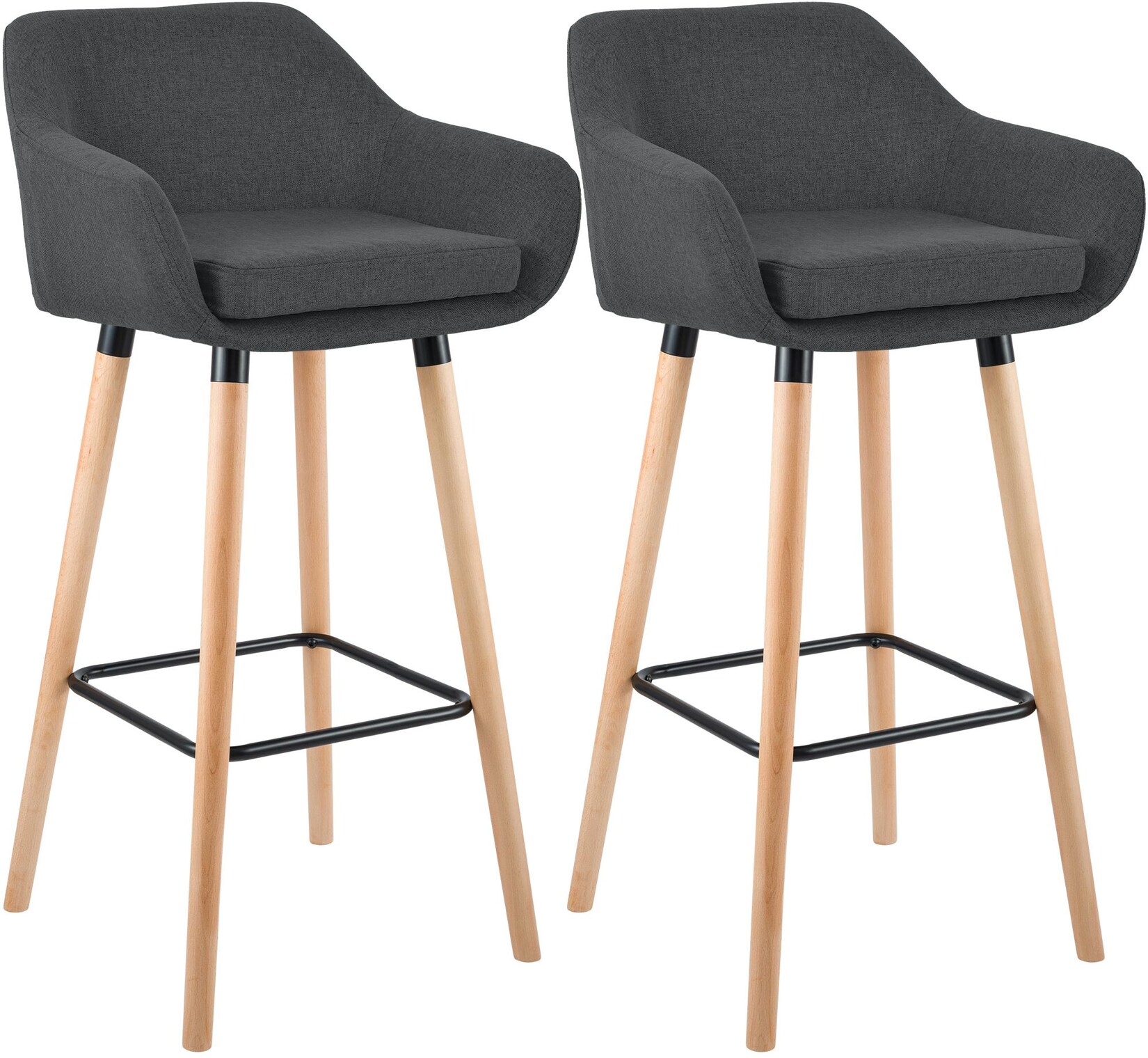 CLP 2er Set Barhocker Grant Stoff Farbe: dunkelgrau
