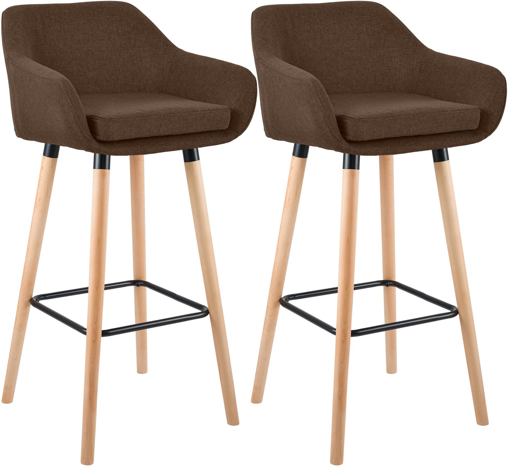 CLP 2er Set Barhocker Grant Stoff Farbe: braun