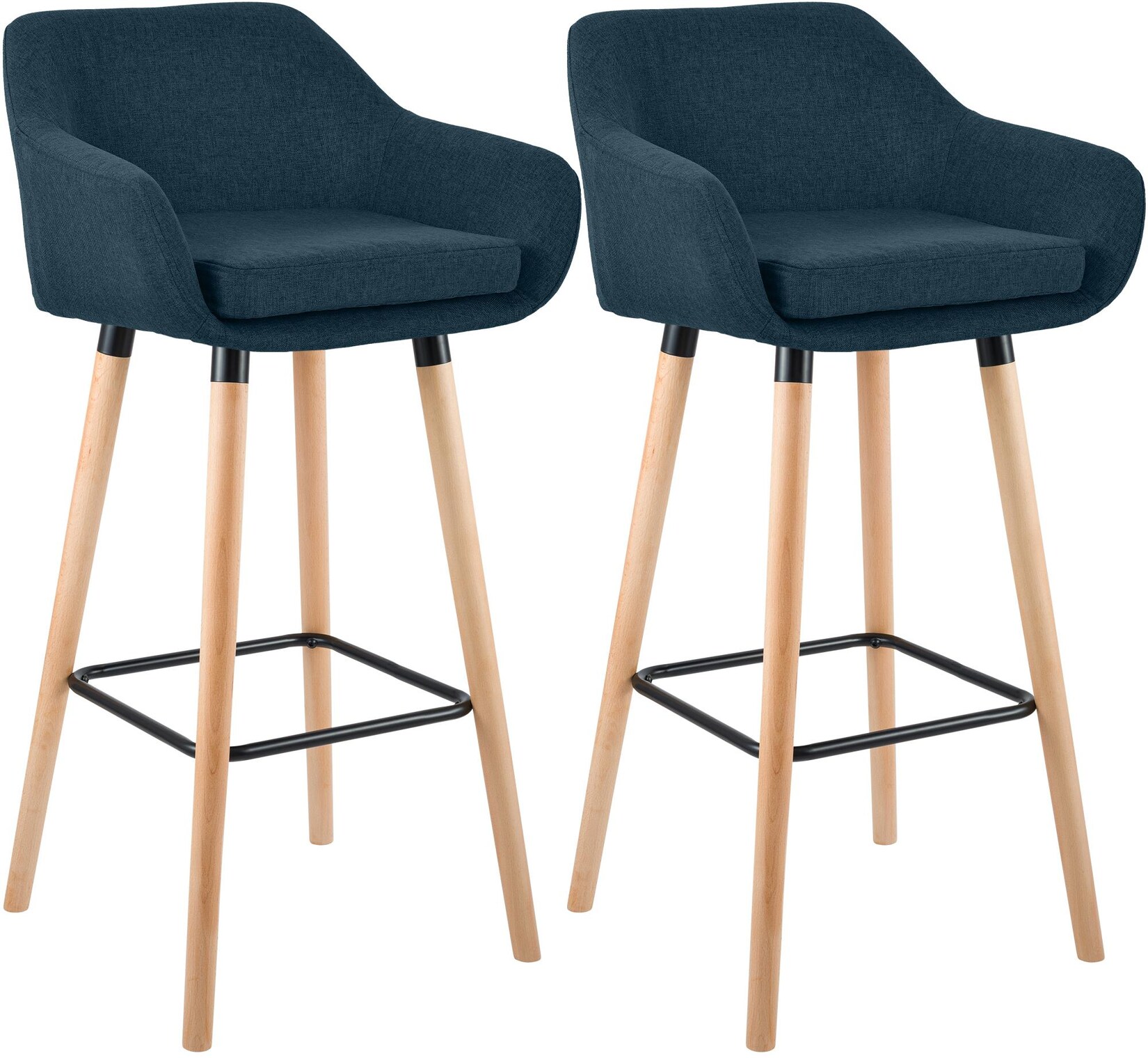 CLP 2er Set Barhocker Grant Stoff Farbe: blau