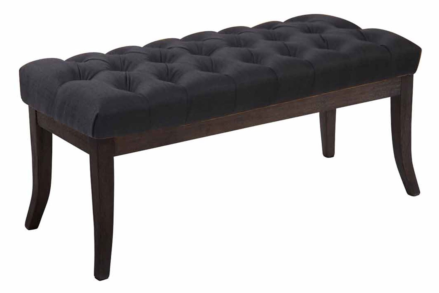 CLP Sitzbank Ramses mit hochwertiger Polsterung und Stoffbezug I Bank mit antik-dunklen Holzbeinen I Holzbank mit einer Sitzh&ouml;he von: 46 cm 