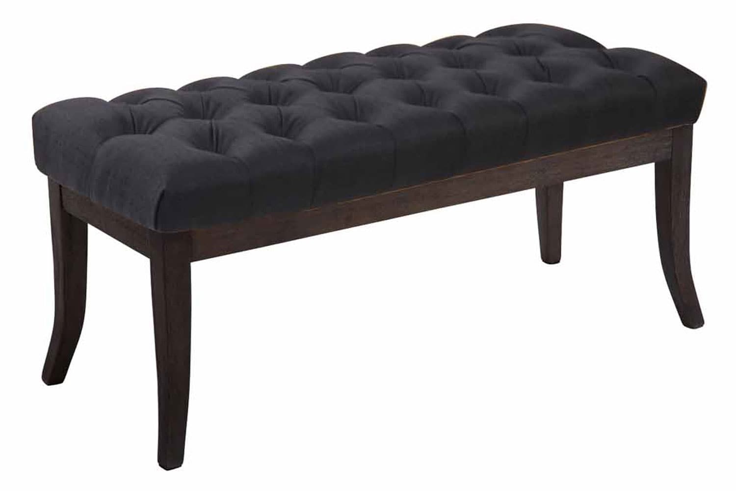 CLP Sitzbank Ramses mit hochwertiger Polsterung und Stoffbezug I Bank mit antik-dunklen Holzbeinen I Holzbank mit einer Sitzhöhe von: 46 cm