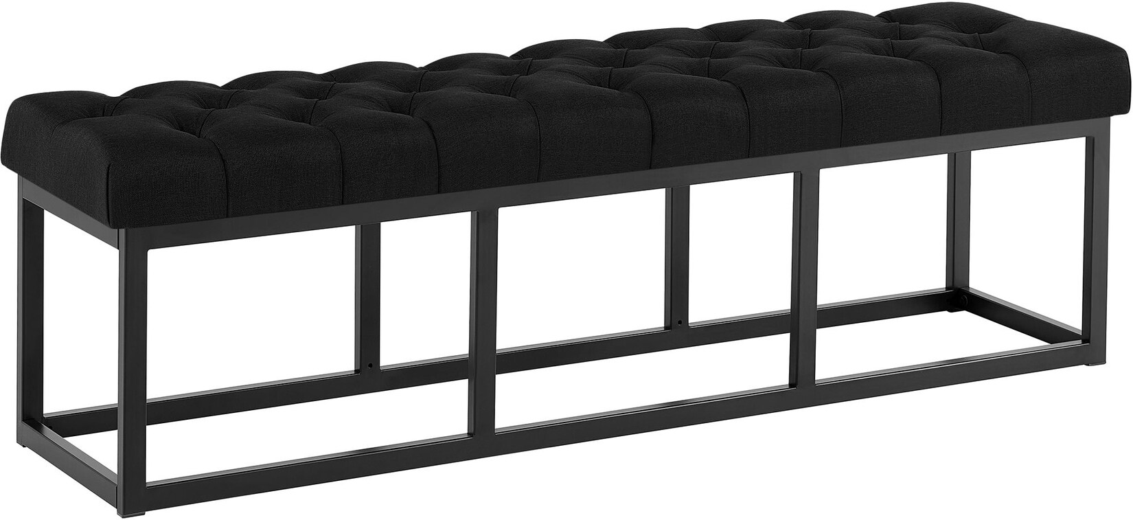 CLP Sitzbank Amun Stoff Schwarz 150 cm Farbe: schwarz, Größe: 150 cm