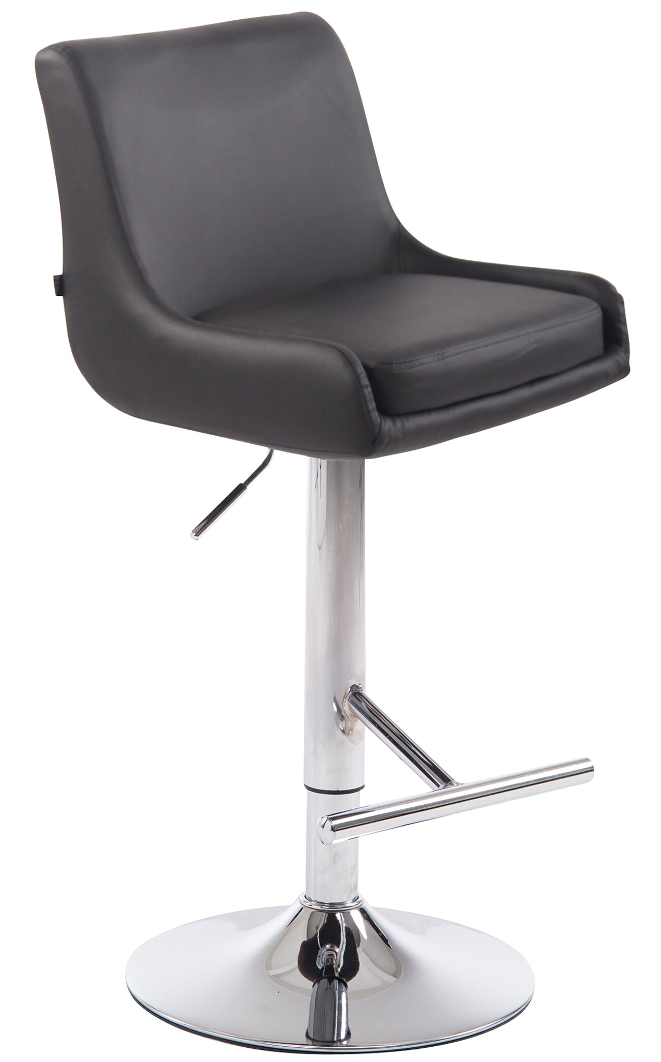 CLP Barhocker CLUB Mit Kunstlederbezug I Drehbarer Thekenhocker Mit Fu&szlig;st&uuml;tze I H&ouml;henverstellbarer Barstuhl Mit Trompetenfu&szlig; 