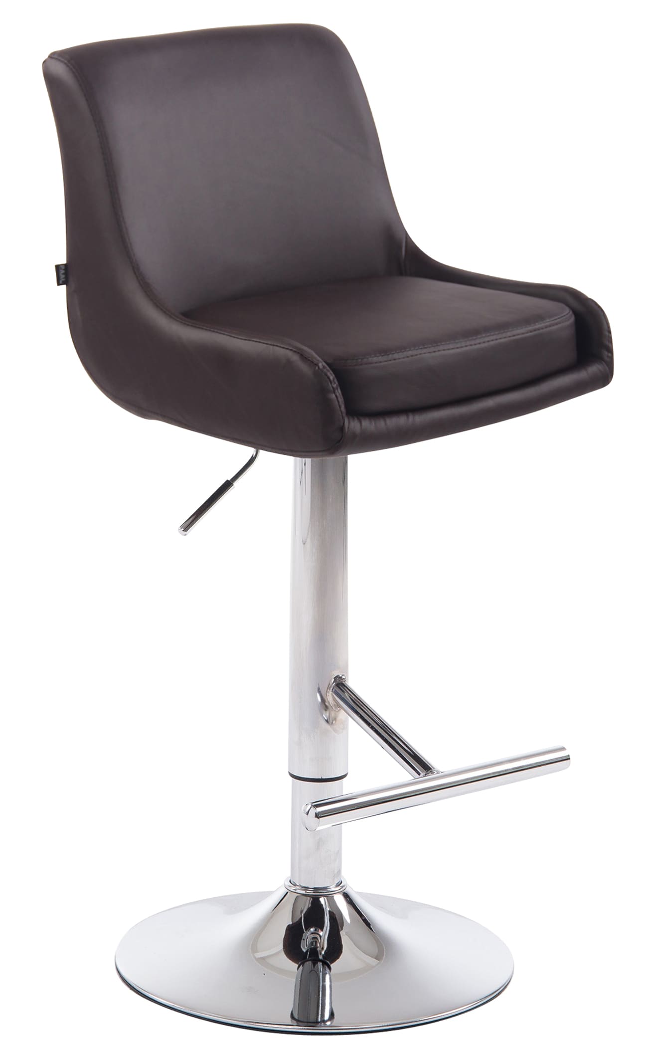 CLP Barhocker CLUB Mit Kunstlederbezug I Drehbarer Thekenhocker Mit Fu&szlig;st&uuml;tze I H&ouml;henverstellbarer Barstuhl Mit Trompetenfu&szlig; 