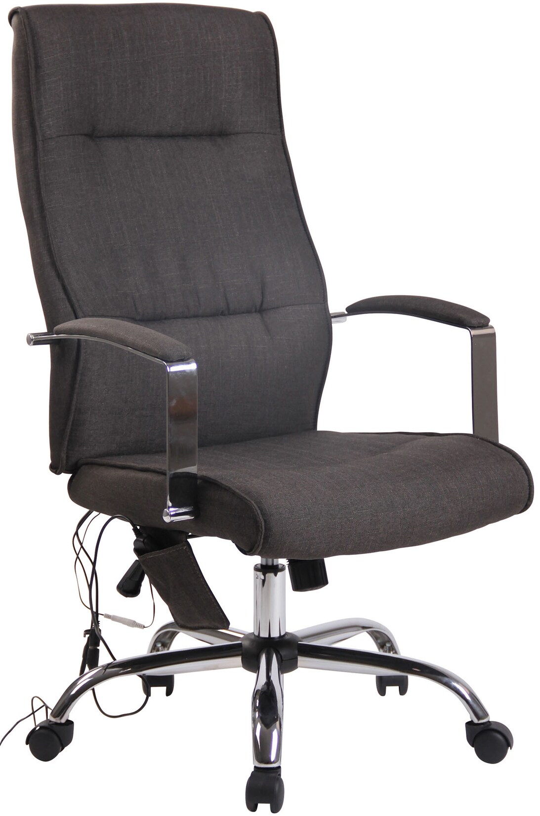CLP Bürostuhl Portland Stoff mit Massagefunktion Farbe: dunkelgrau, Material: Stoff