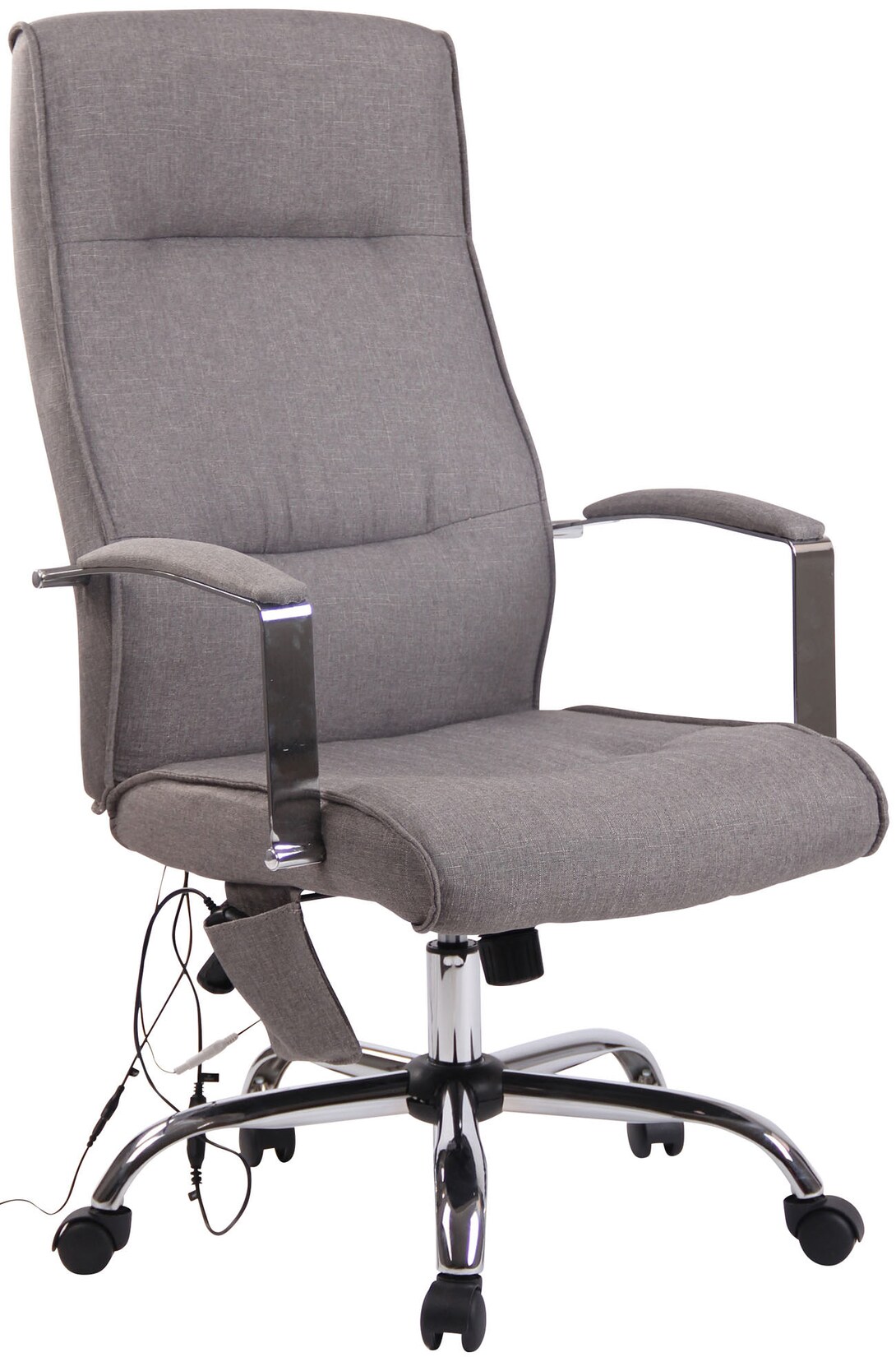 CLP Bürostuhl Portland Stoff mit Massagefunktion Farbe: grau, Material: Stoff