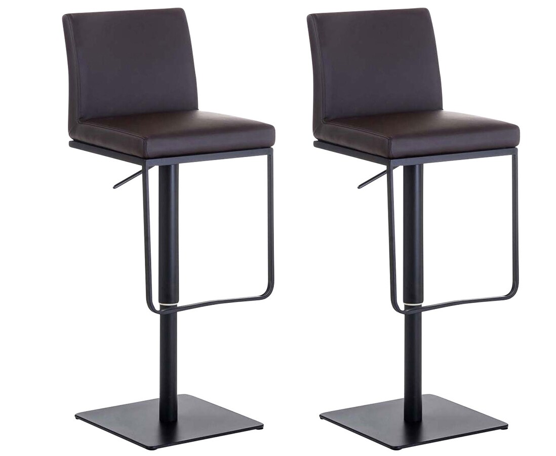 CLP 2er Set Barhocker Panama B Kunstleder Farbe: braun, Gestell Farbe: schwarz