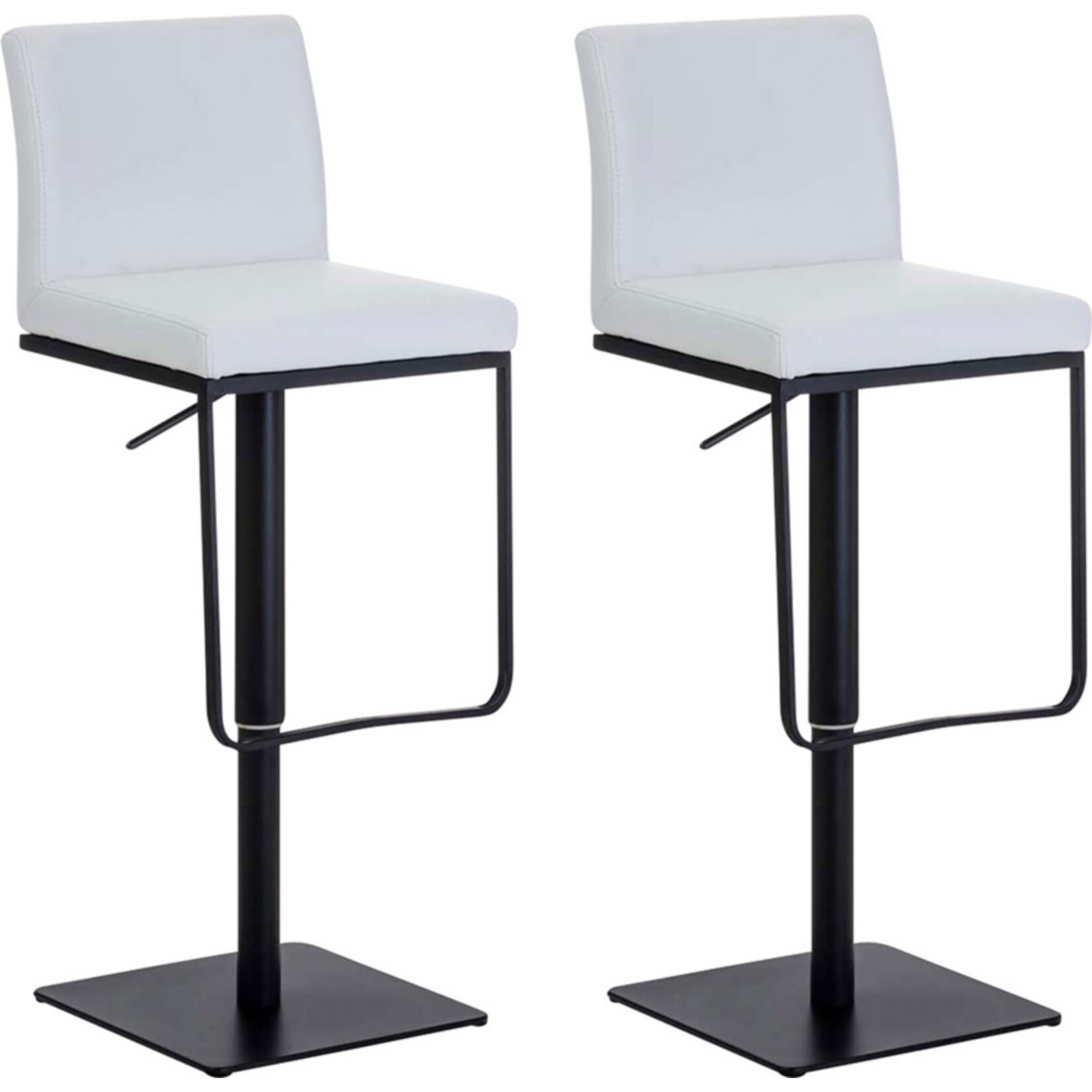 CLP 2er Set Barhocker Panama Mit Kunstlederbezug I H&ouml;henverstellbarer Barstuhl I Thekenhocker Mit Lehne Und Fu&szlig;st&uuml;tze 