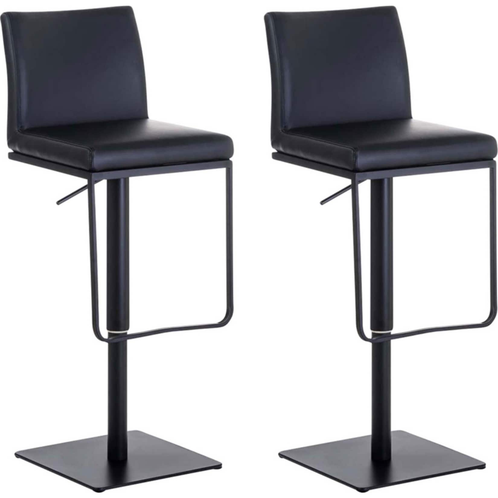 CLP 2er Set Barhocker Panama Mit Kunstlederbezug I H&ouml;henverstellbarer Barstuhl I Thekenhocker Mit Lehne Und Fu&szlig;st&uuml;tze 