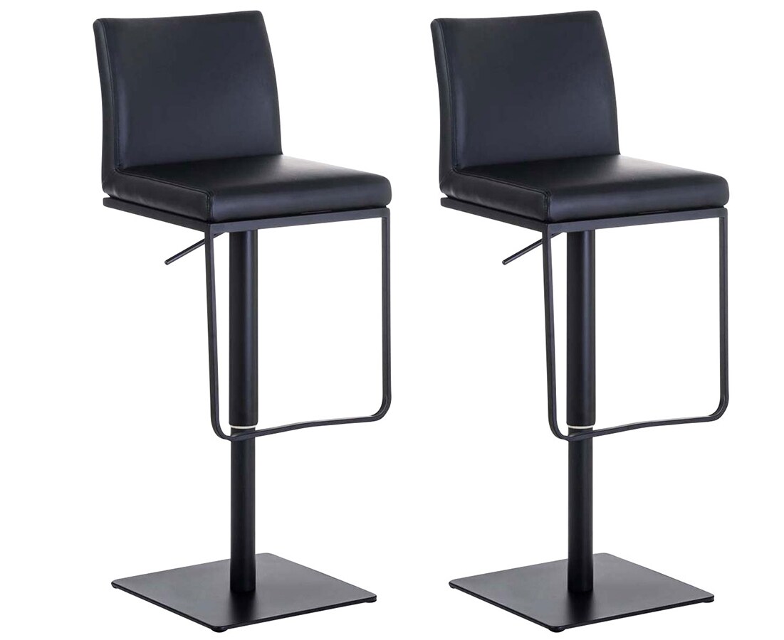 CLP 2er Set Barhocker Panama B Kunstleder Farbe: schwarz, Gestell Farbe: schwarz