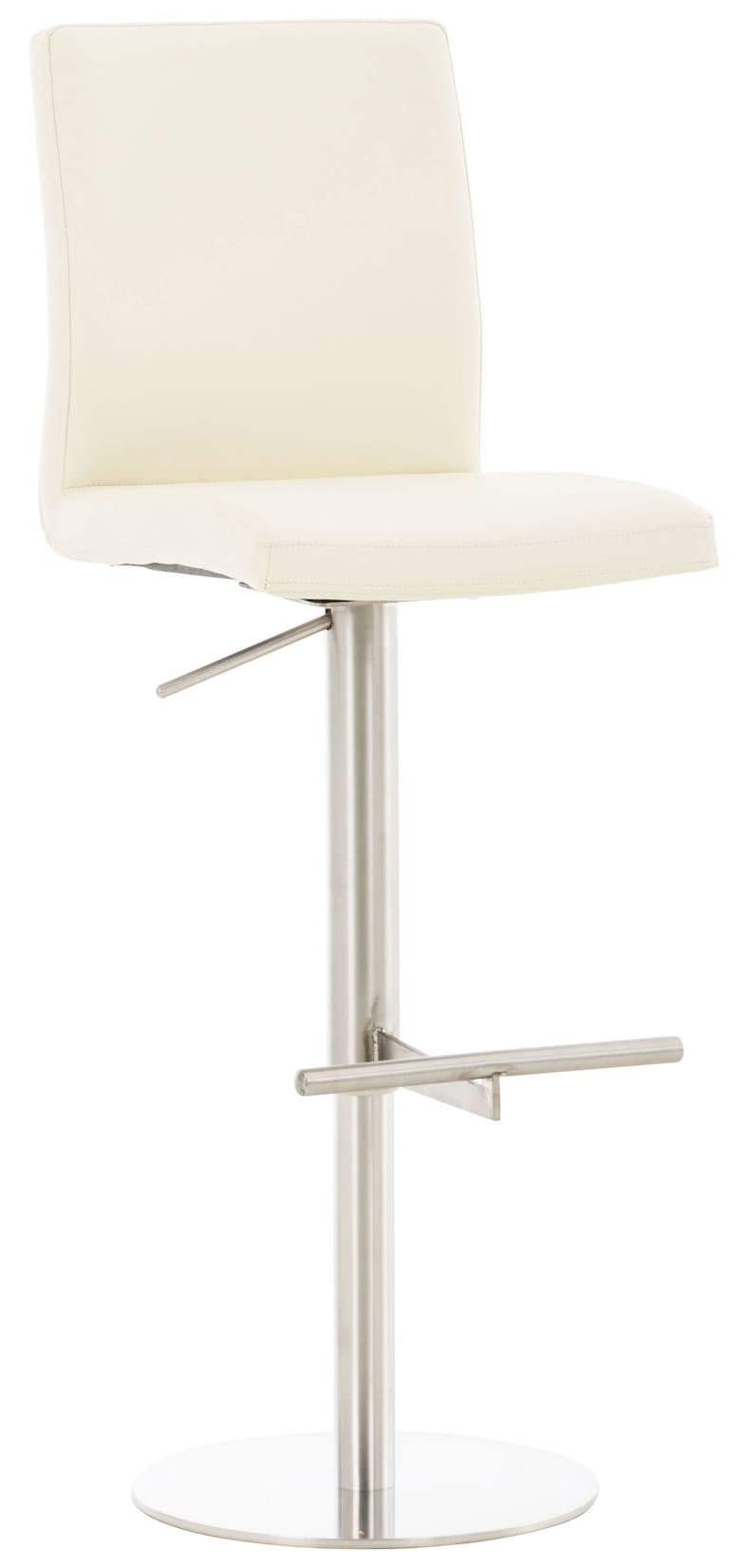 CLP Barhocker Cadiz Kunstleder edelstahl Farbe: creme, Gestell Farbe: edelstahl