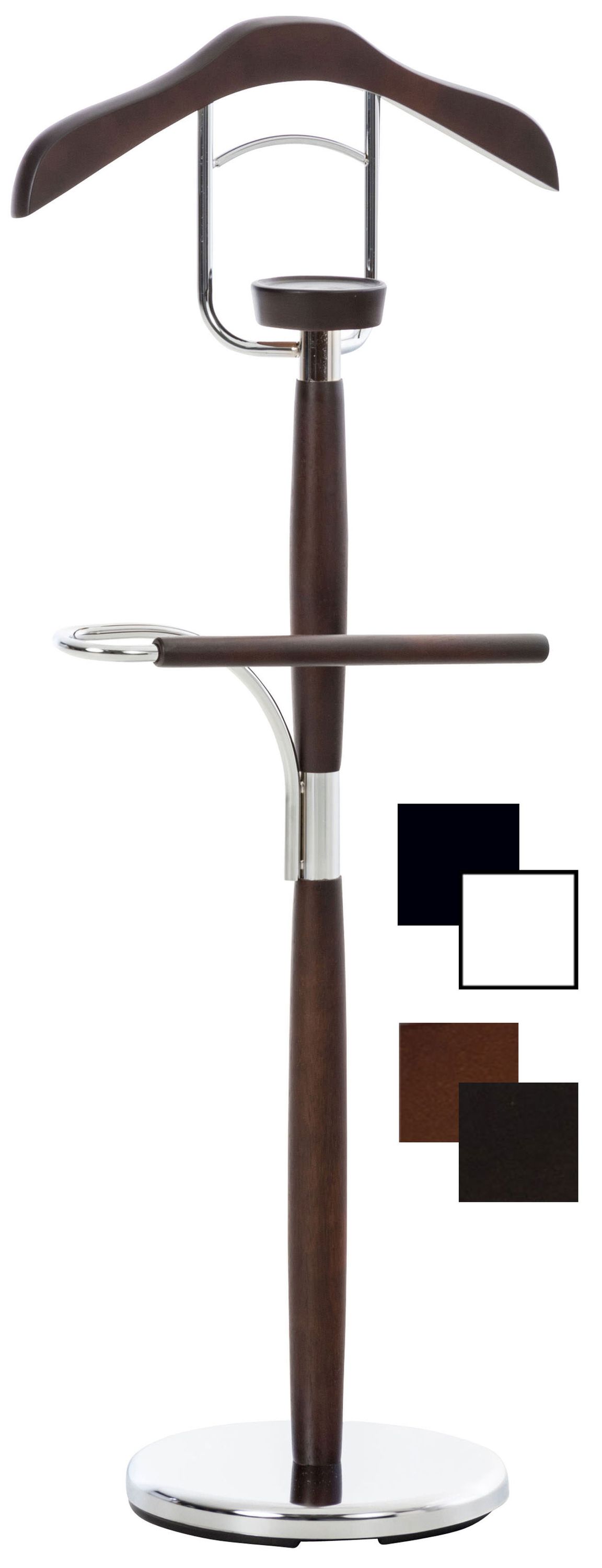 CLP Herrendiener Cardiff Mit Hosenstange Und Kleiderb&uuml;gel I Unisex Kleiderbutler Metall & Holz I Stummer Diener In 4 Farben Erh&auml;ltlich 