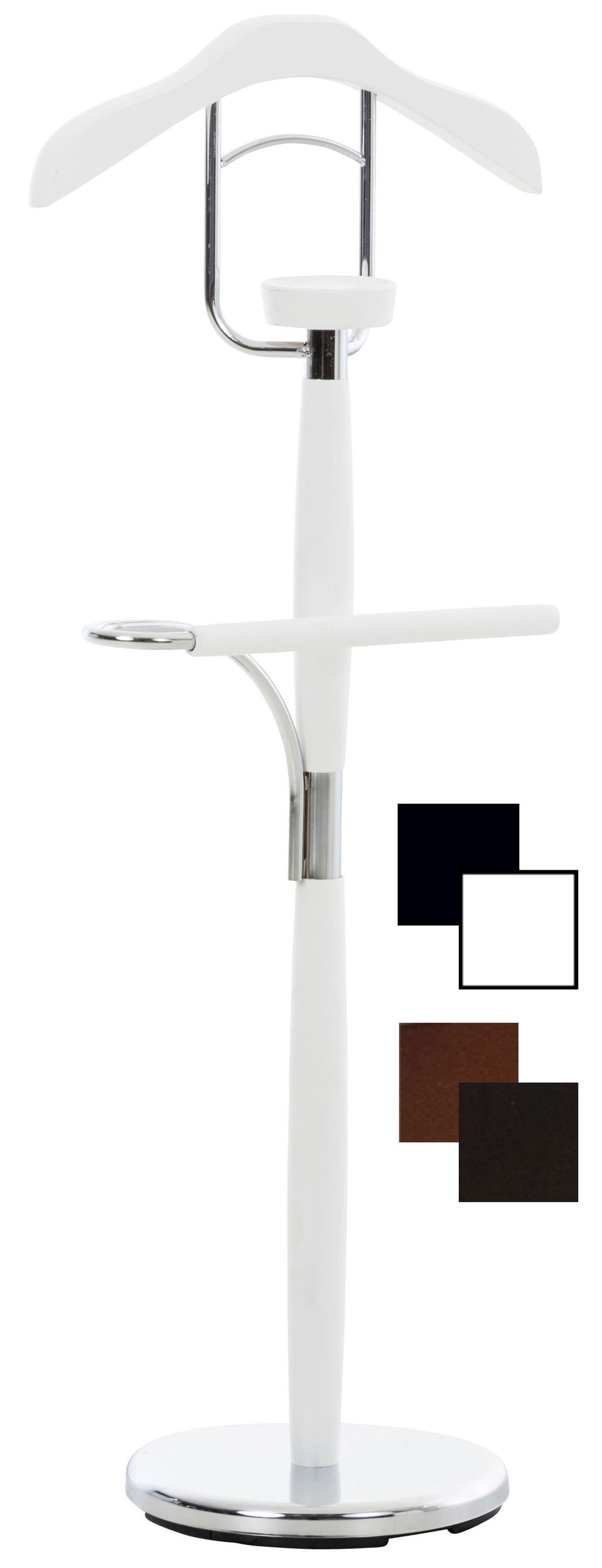 CLP Herrendiener Cardiff Mit Hosenstange Und Kleiderb&uuml;gel I Unisex Kleiderbutler Metall & Holz I Stummer Diener In 4 Farben Erh&auml;ltlich 