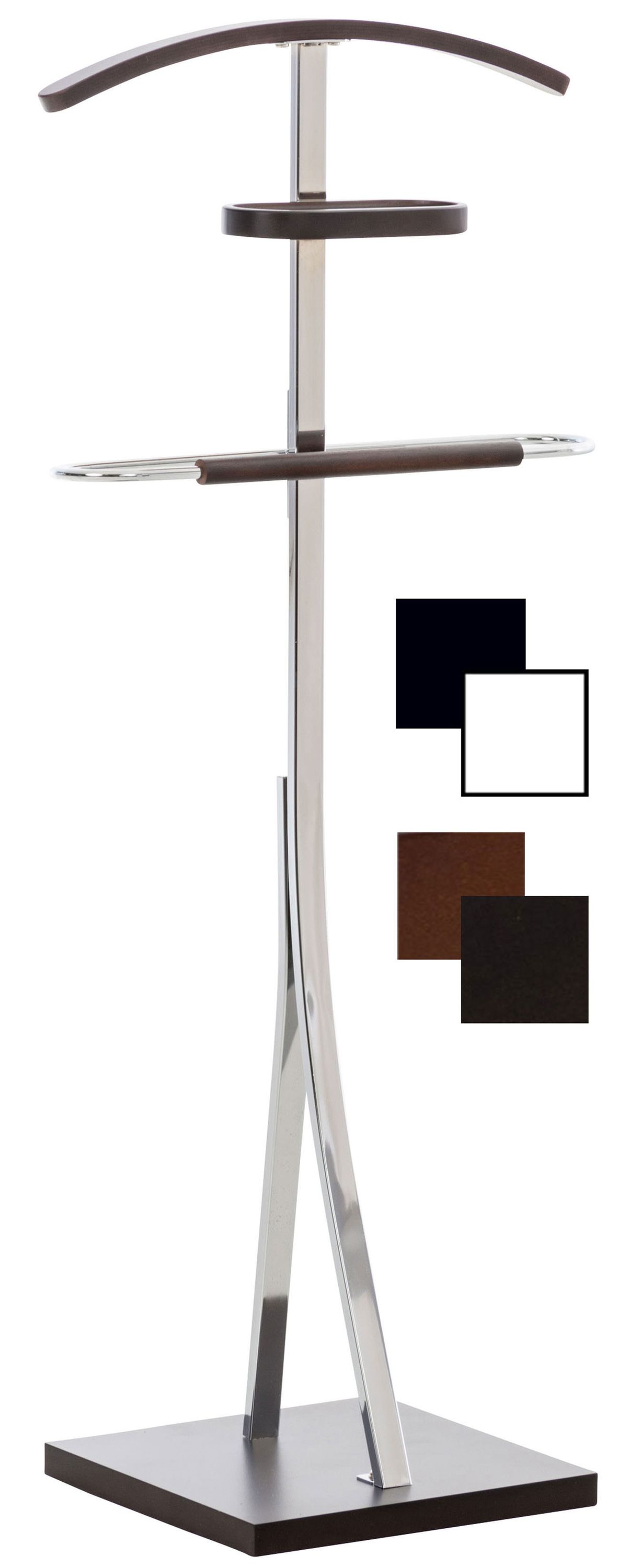 CLP Herrendiener Navan Mit Hosenstange Und Kleiderb&uuml;gel I Unisex Kleiderbutler Metall & Holz I Stummer Diener In 4 Farben Erh&auml;ltlich 