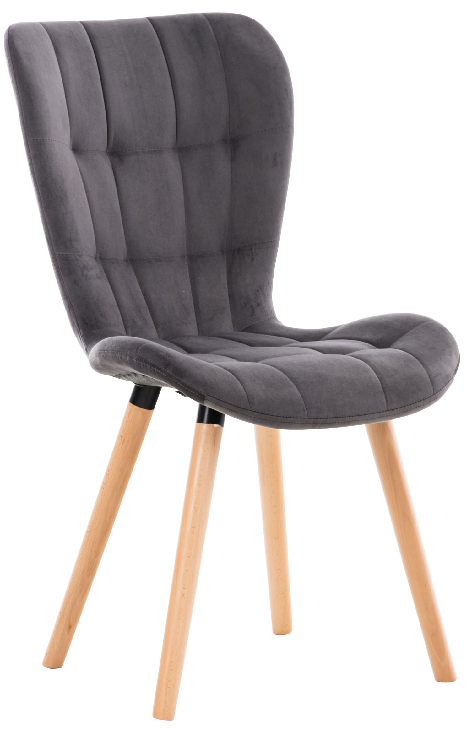 CLP Esszimmerstuhl Elda Samt I Lehnstuhl Mit Robustem Holzgestell I Polsterstuhl Mit Stilvollen Ziern&auml;hten 