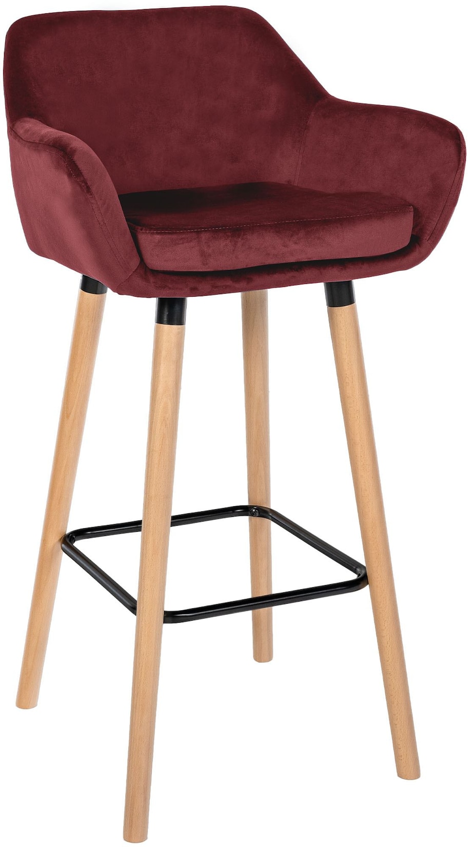 CLP Barhocker Grant Samt Farbe: rot