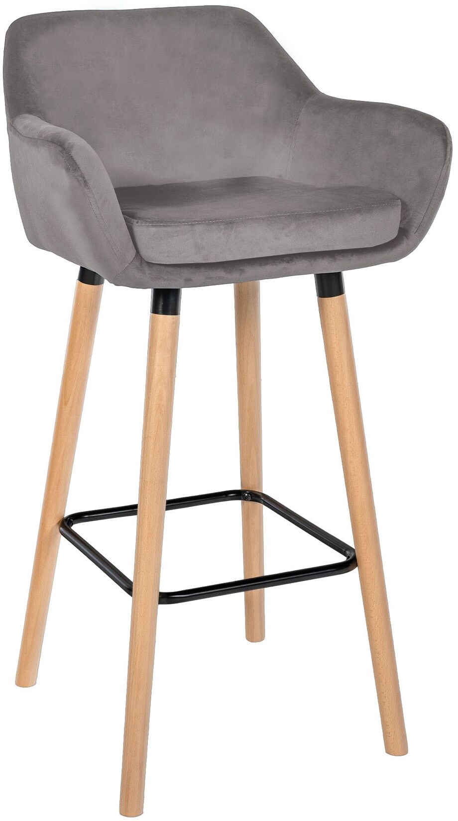 CLP Barhocker Grant Samt Farbe: grau