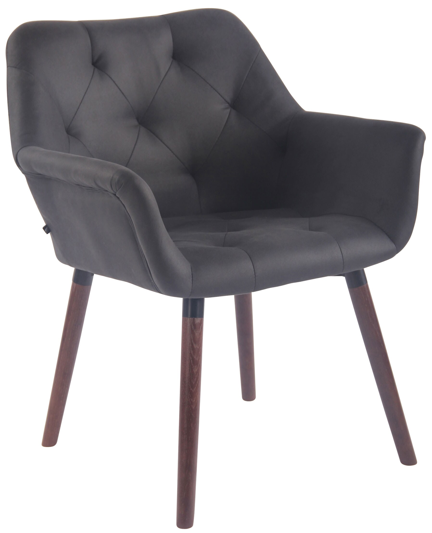 CLP Esszimmerstuhl Cassidy Mit Kunstlederbezug Und Gepolstertem Sitz I Retrostuhl Mit Armlehne Und Einer Sitzh&ouml;he Von 46cm 