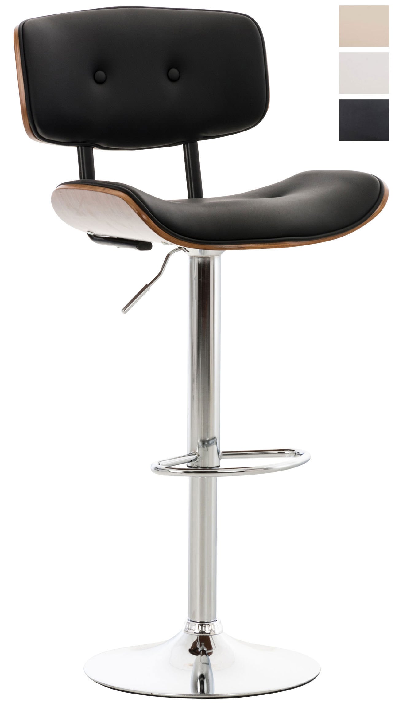 CLP Barhocker Sarnia Kunstleder - Farbe: walnuss/schwarz 