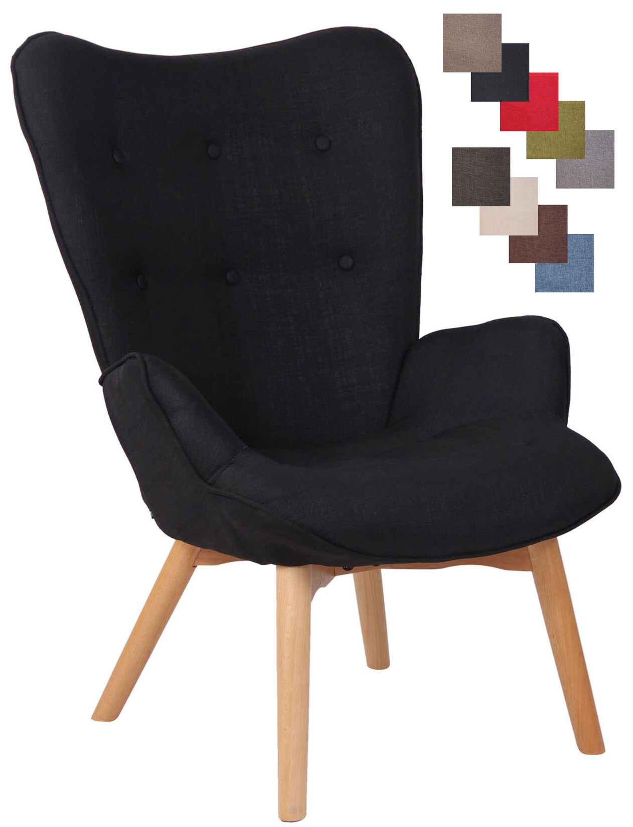 CLP Lounger Durham Stoff Farbe: schwarz