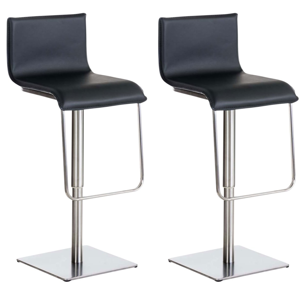 CLP 2er Set Barhocker mit Lehne Limon, Barst&uuml;hle mit Kunstlederbez&uuml;gen h&ouml;henverstellbar drehbar, Tresenst&uuml;hle bis 240 kg belastbar 