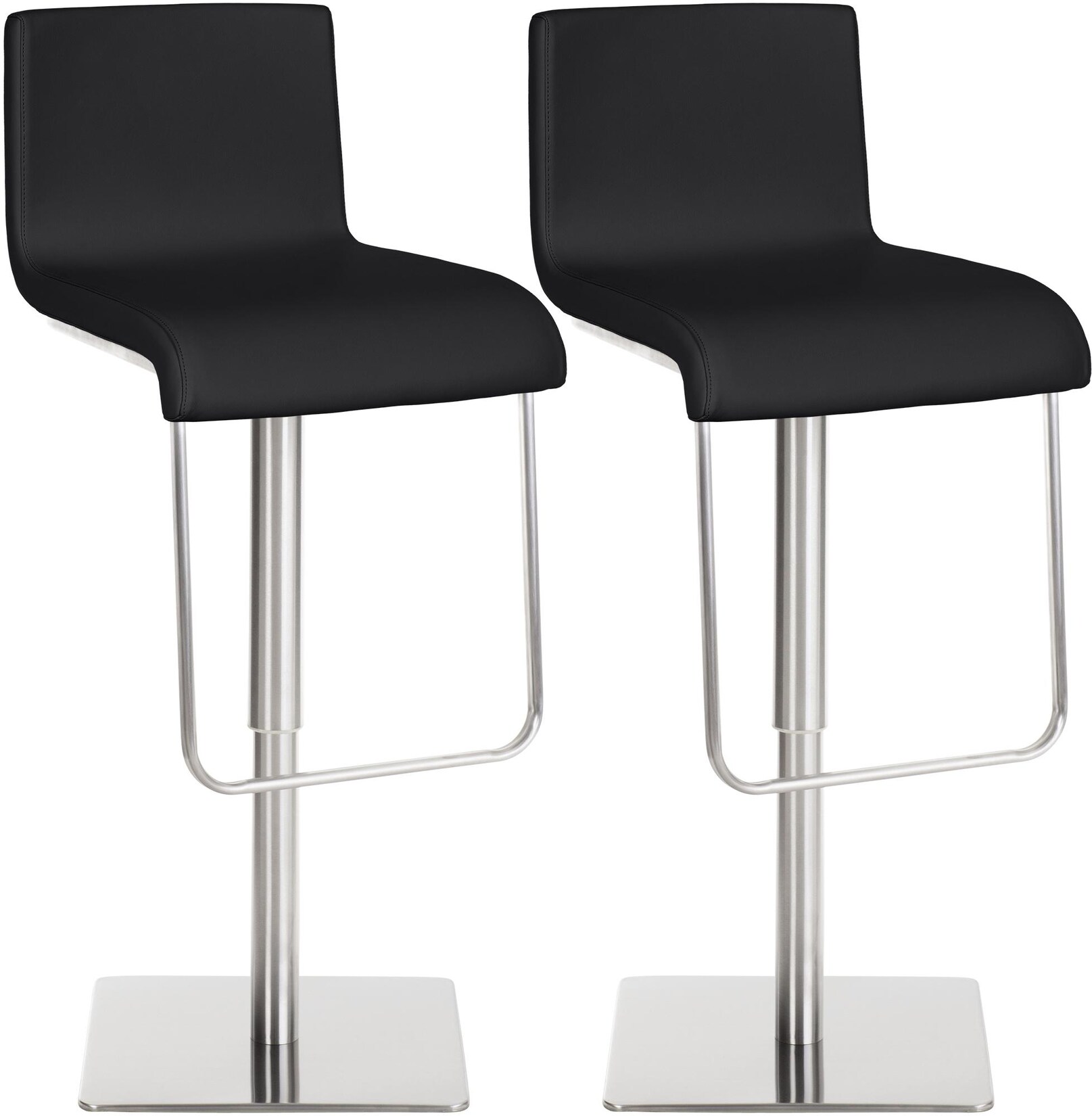 CLP 2er Set Barhocker mit Lehne Limon, Barstühle mit Kunstlederbezügen höhenverstellbar drehbar, Tresenstühle bis 240 kg belastbar